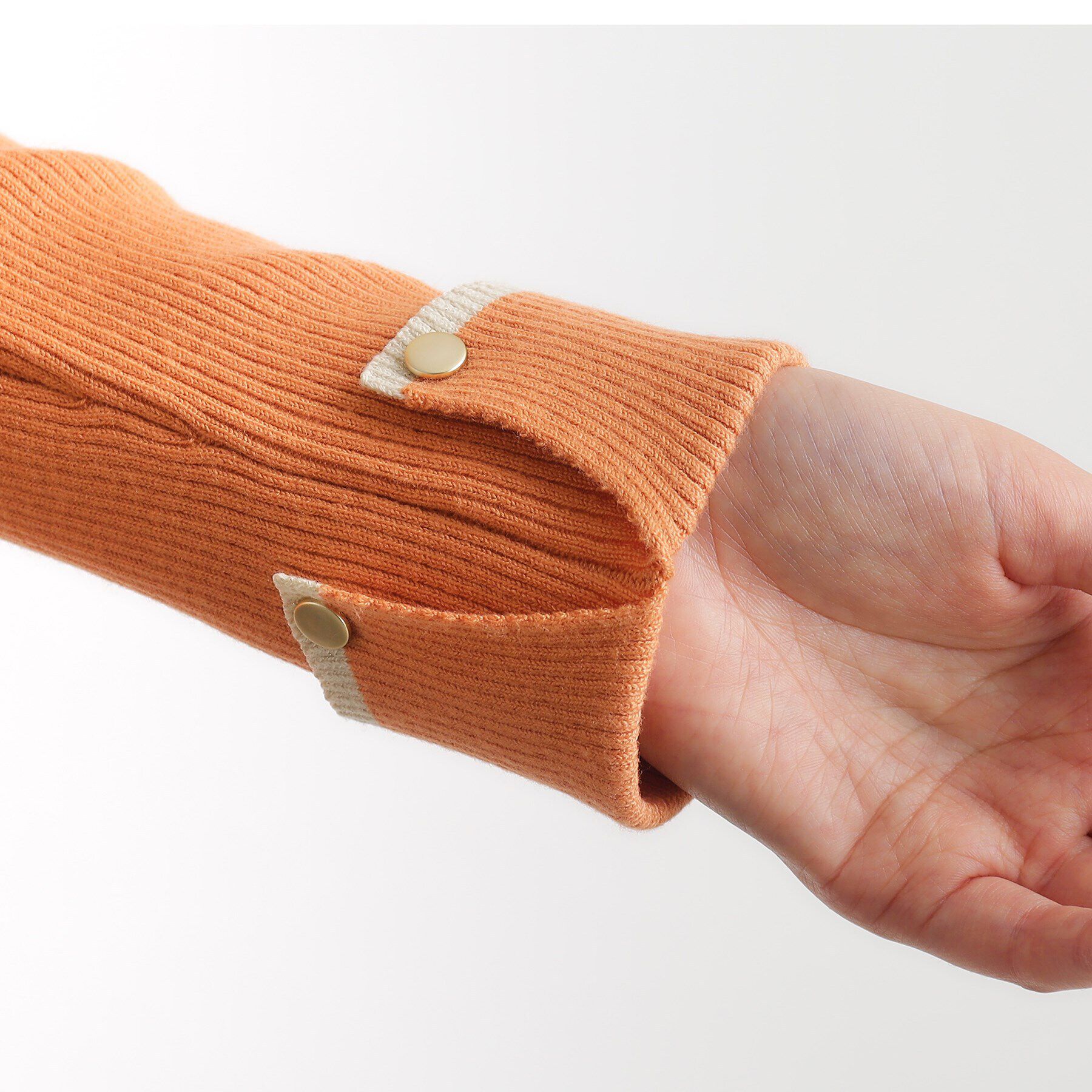 grove「ラメライン折り返しカフス袖ニットプルオーバー」|ニット・セーター|