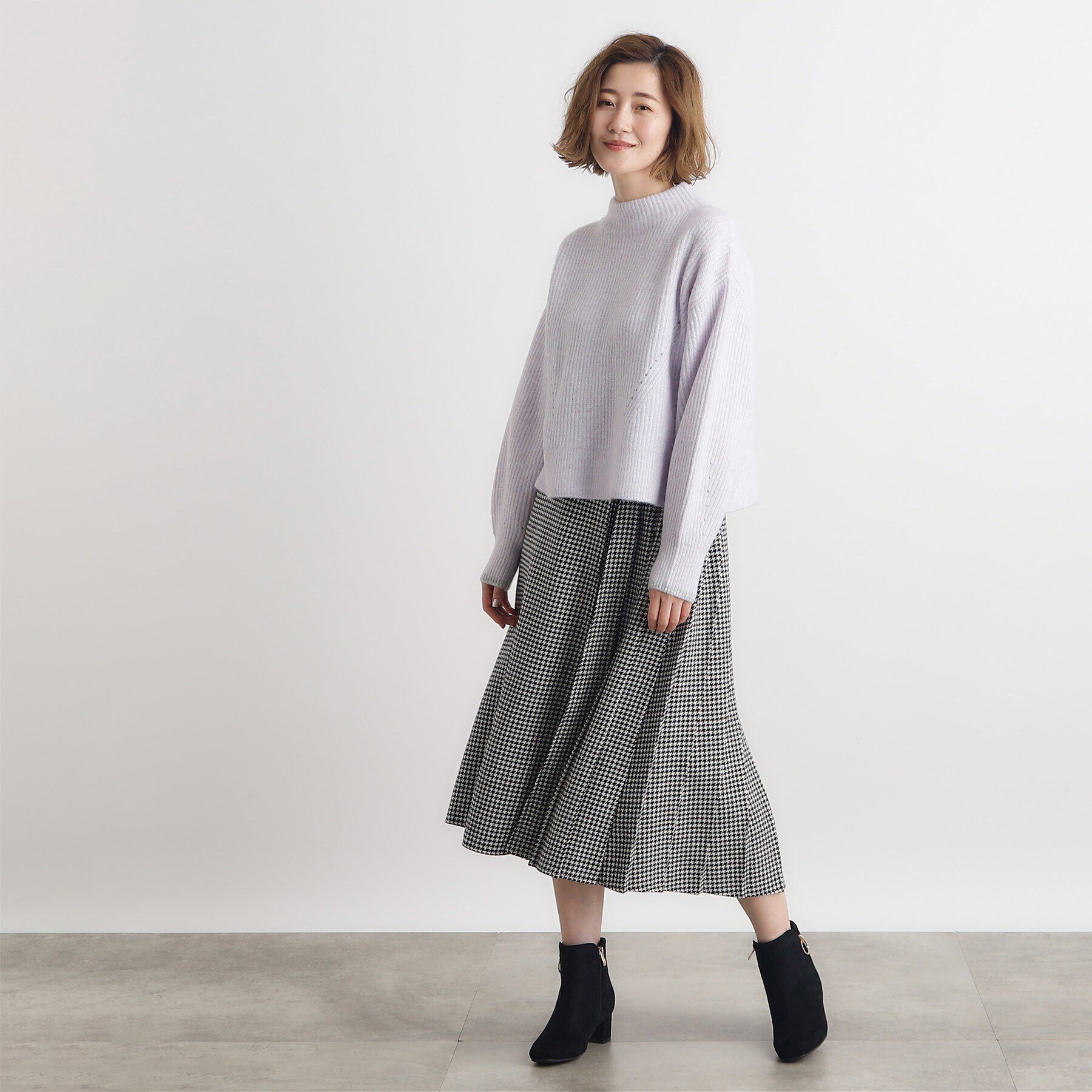 grove「【雑誌掲載】洗えるミルドライクウール混畔ボトルネックニット」|ニット・セーター|