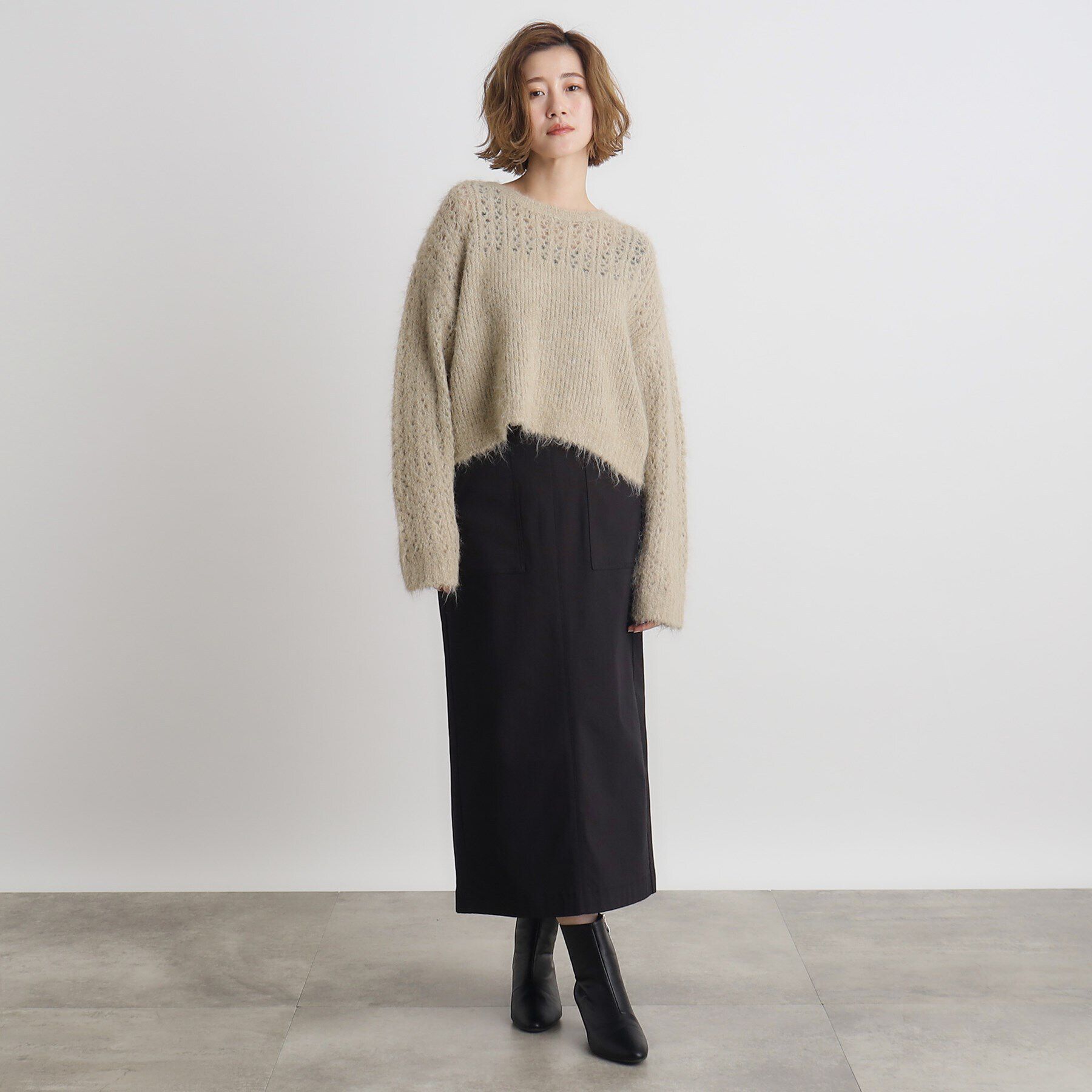 grove「裏起毛ハイパーヘリンボーンタイトスカート」|スカート|