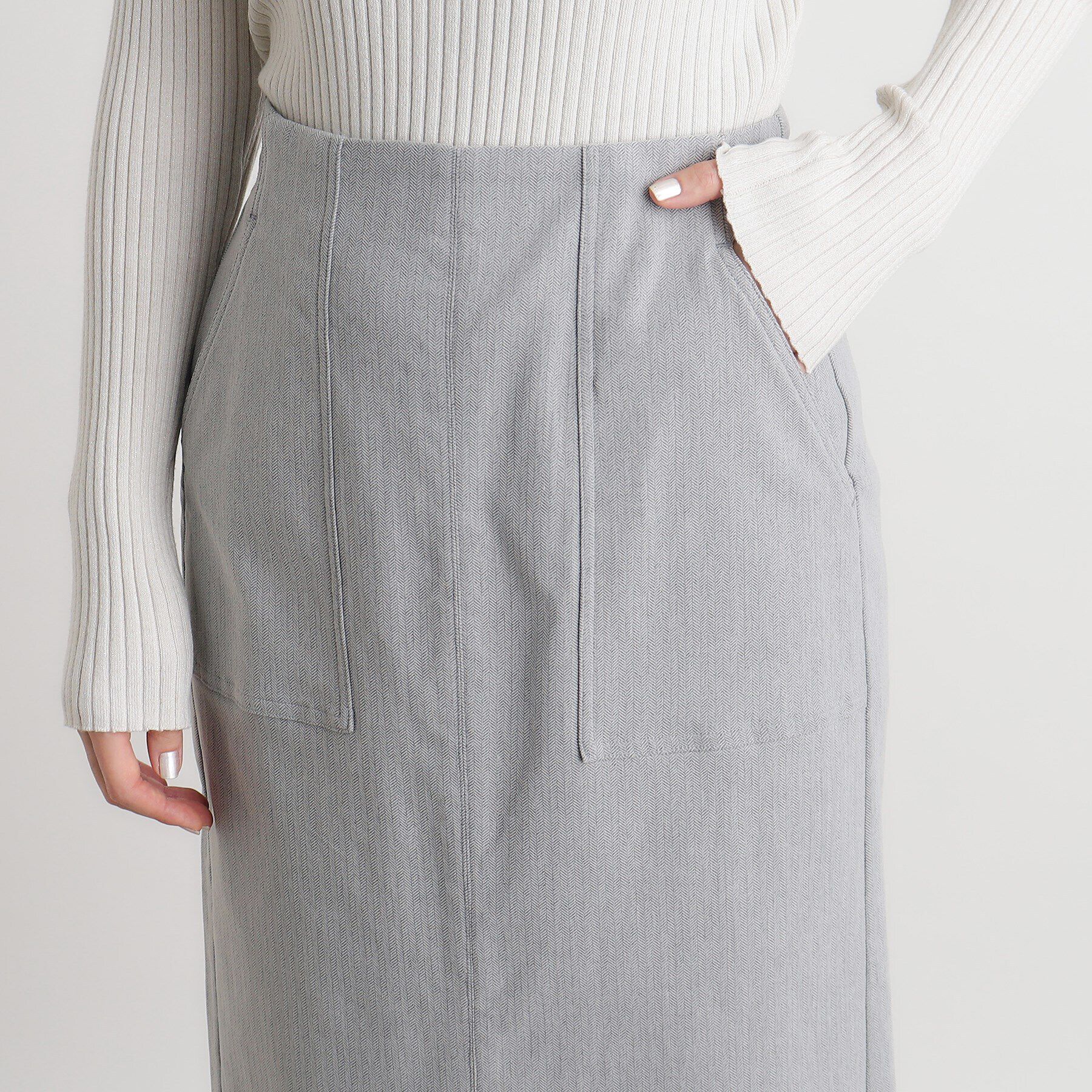 grove「裏起毛ハイパーヘリンボーンタイトスカート」|スカート|