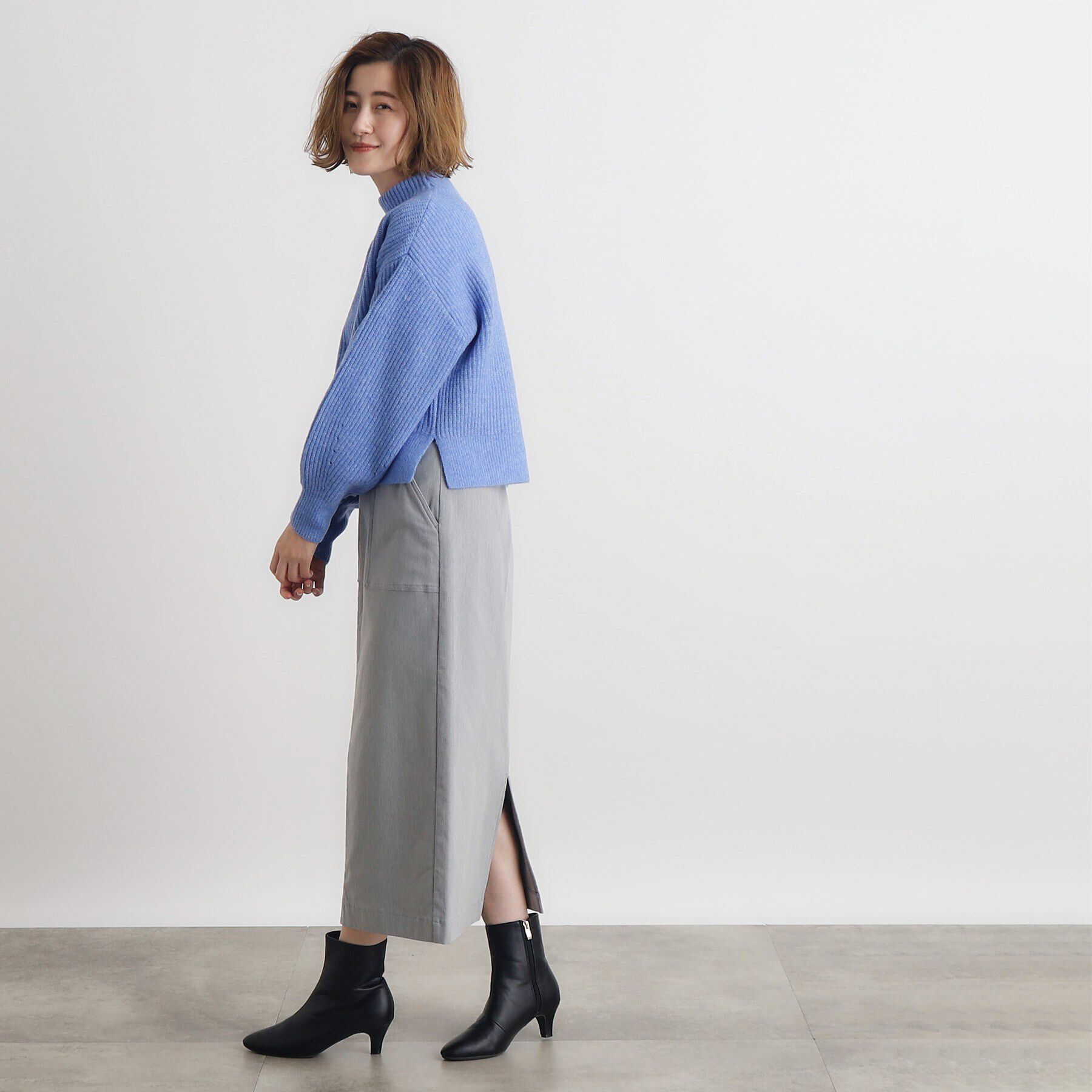 grove「裏起毛ハイパーヘリンボーンタイトスカート」|スカート|