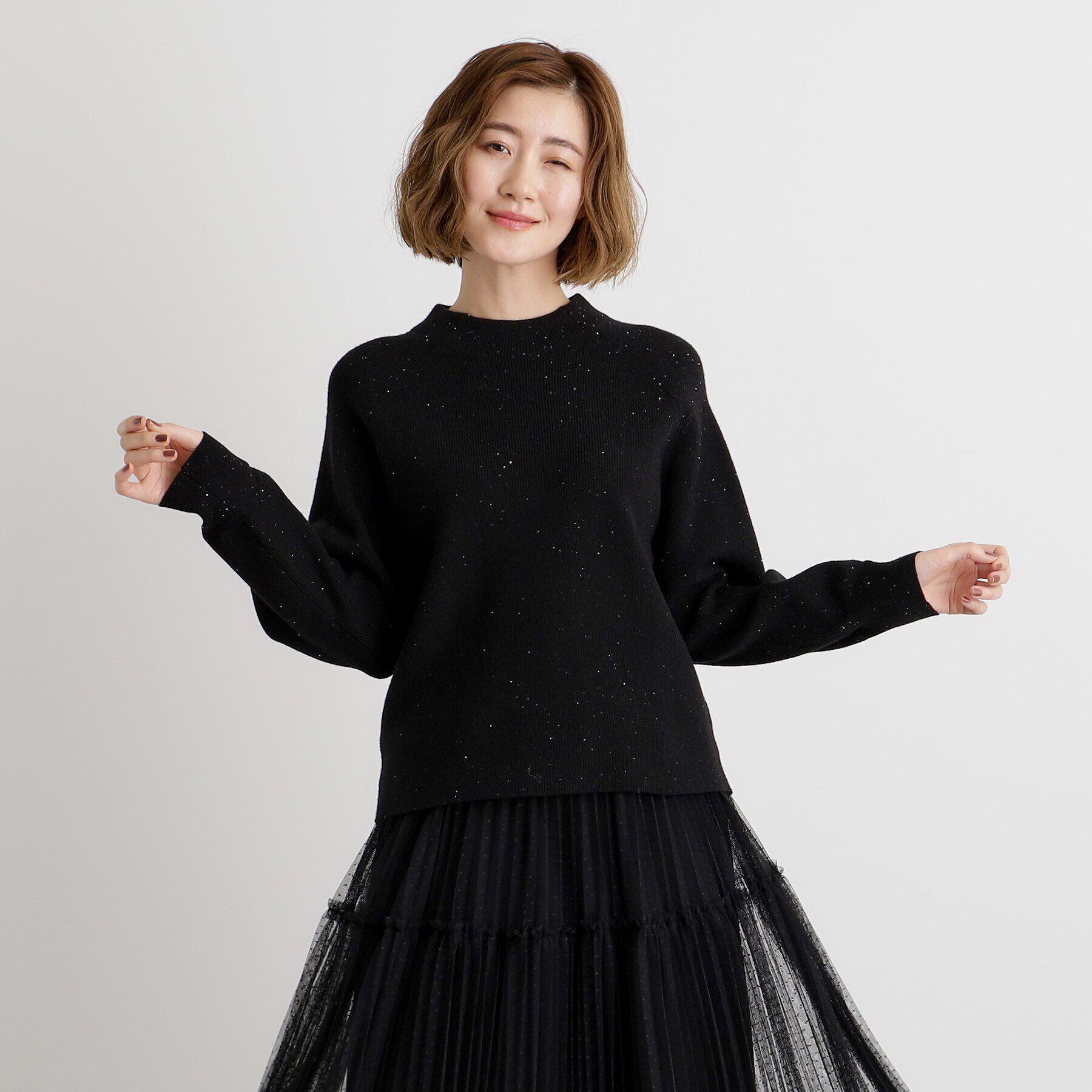 grove「ミニスパンコール片畦ニットプルオーバー」|ニット・セーター|