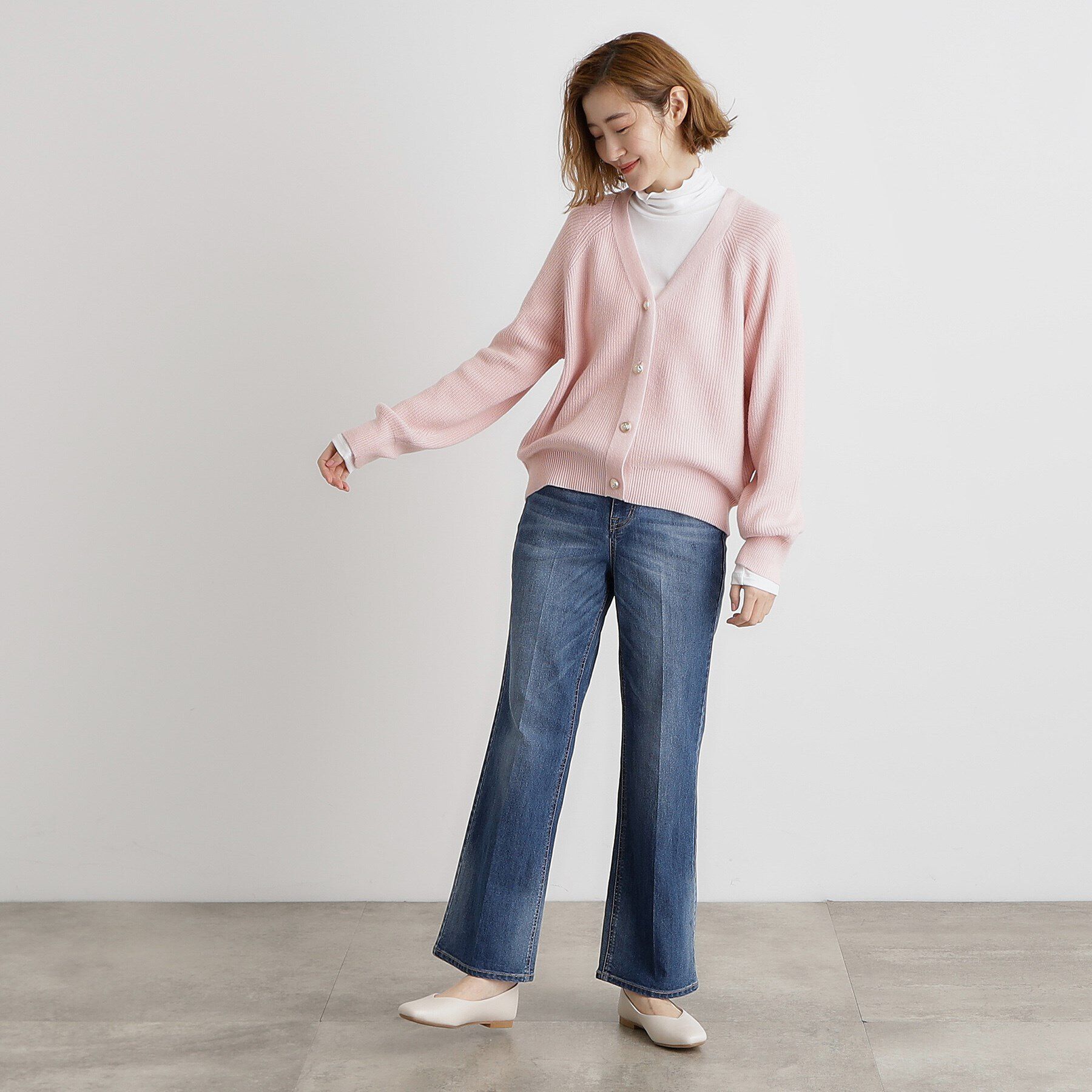 grove「金ボタン畦ラグランニットカーディガン」|カーディガン|