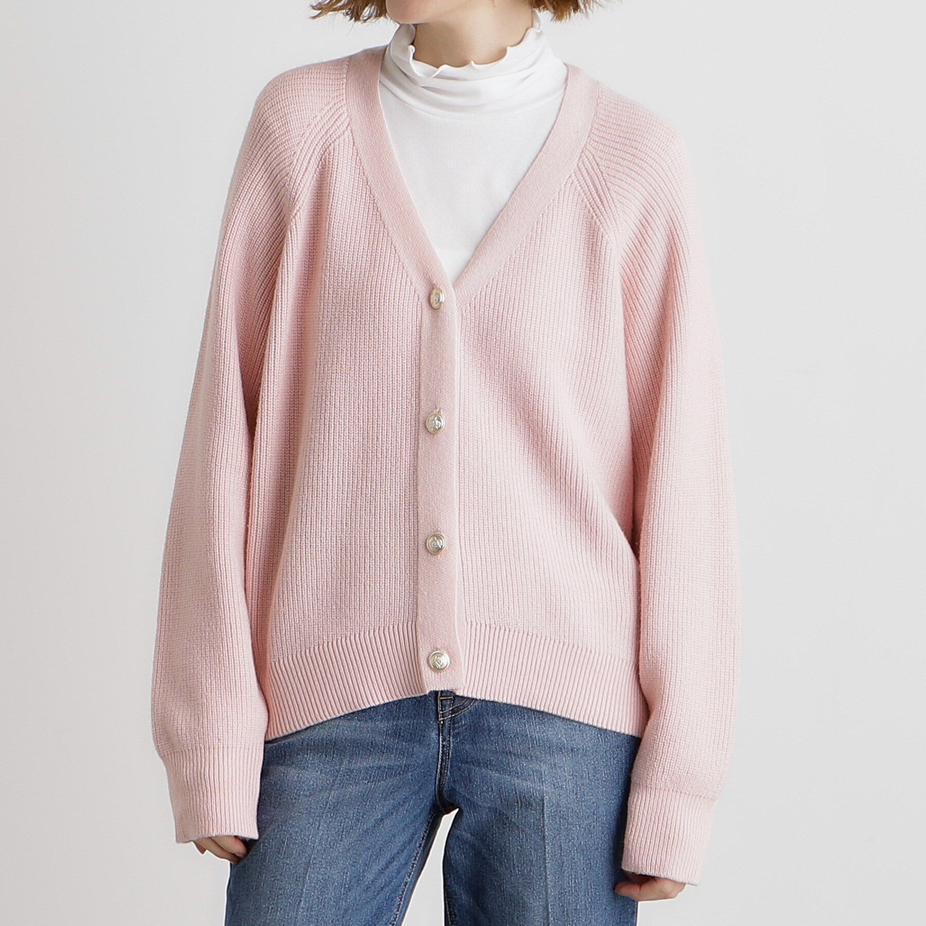 grove「金ボタン畦ラグランニットカーディガン」|カーディガン|