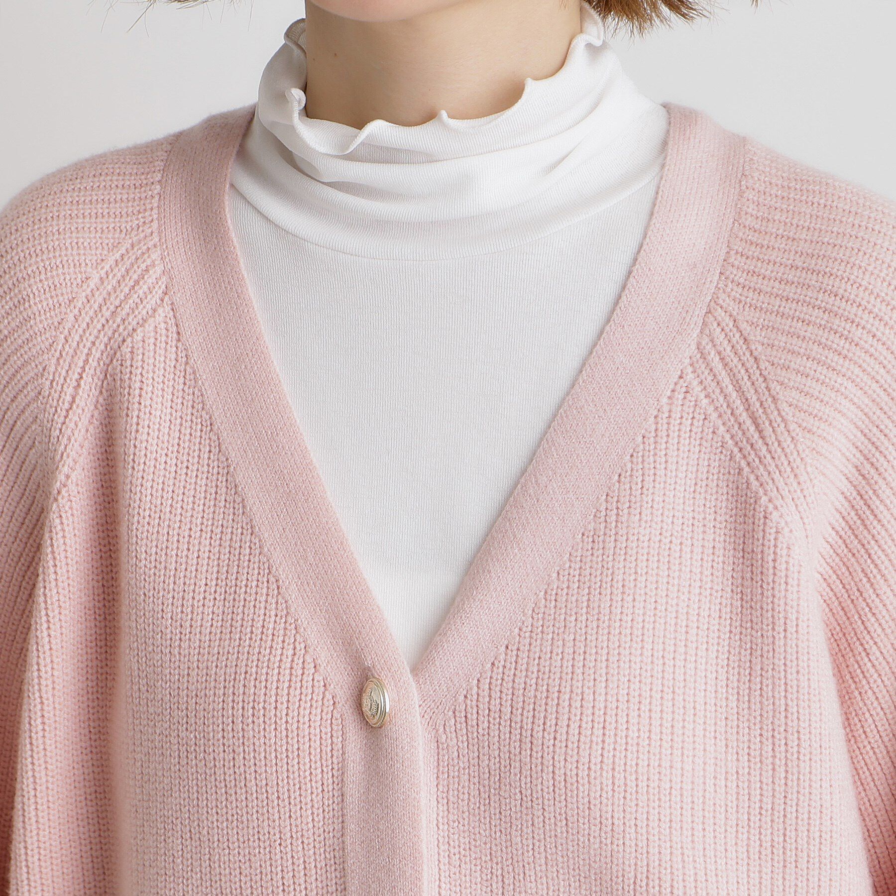 grove「金ボタン畦ラグランニットカーディガン」|カーディガン|