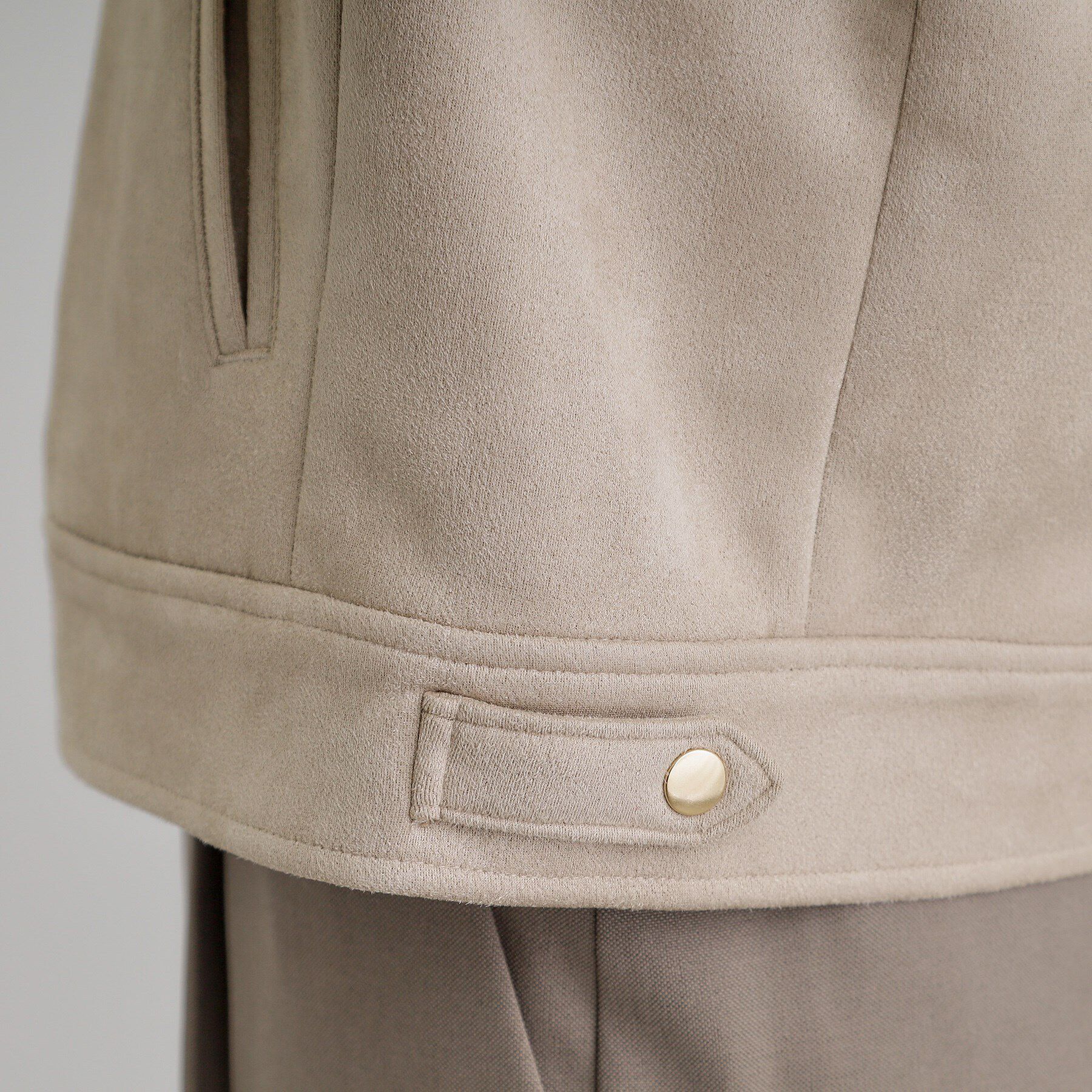 grove「スエードライクノーカラージャケット」|ブルゾン・スタジャン|