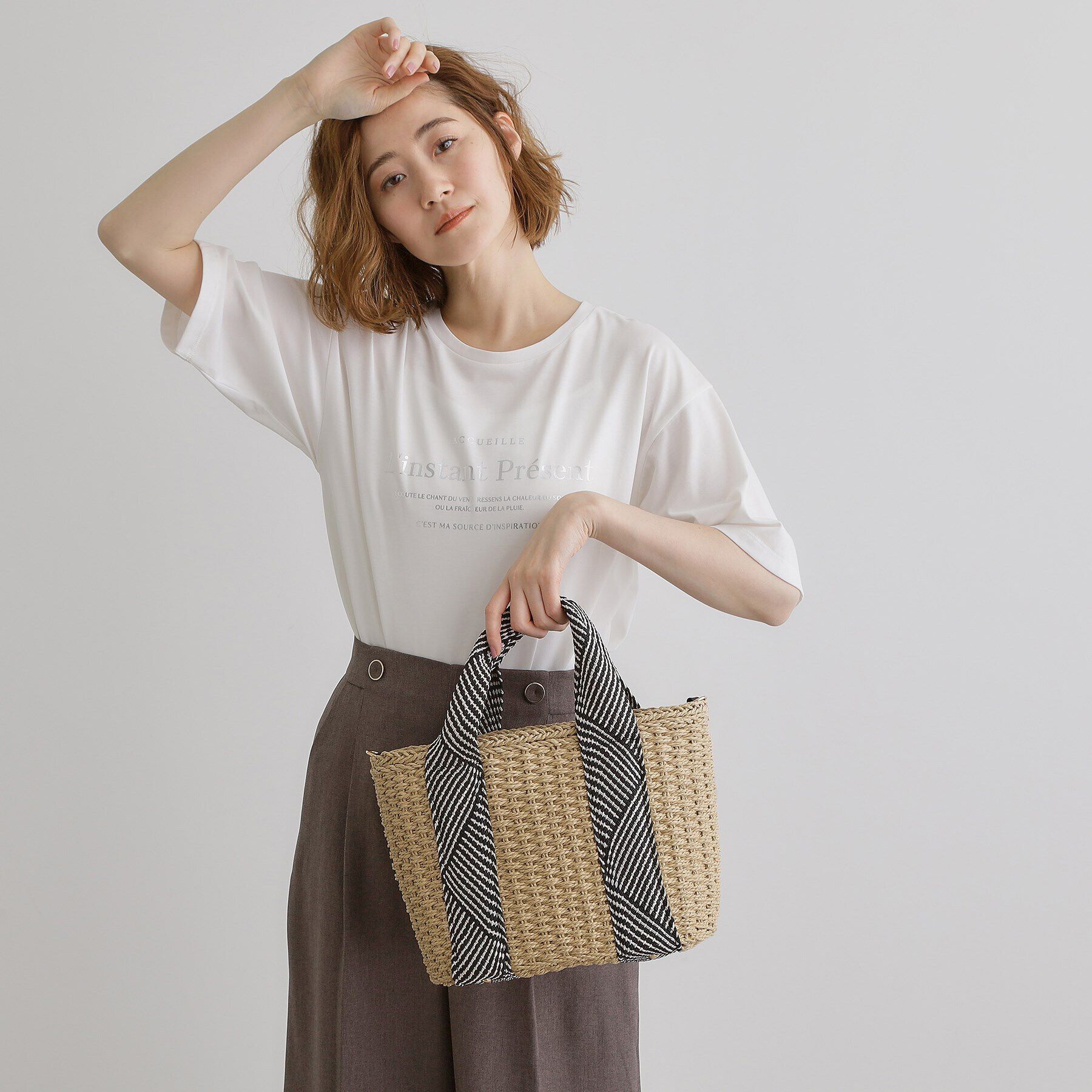 grove「ペーパー巾着コードラメ2WAYトート」|トートバッグ|