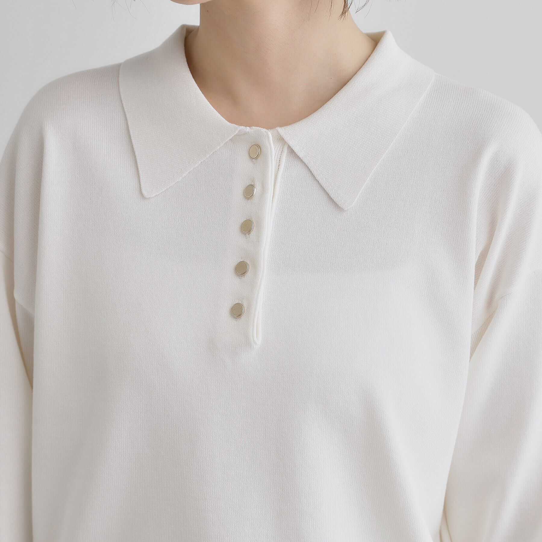 grove「配色ポロニットプルオーバー」|ニット・セーター|