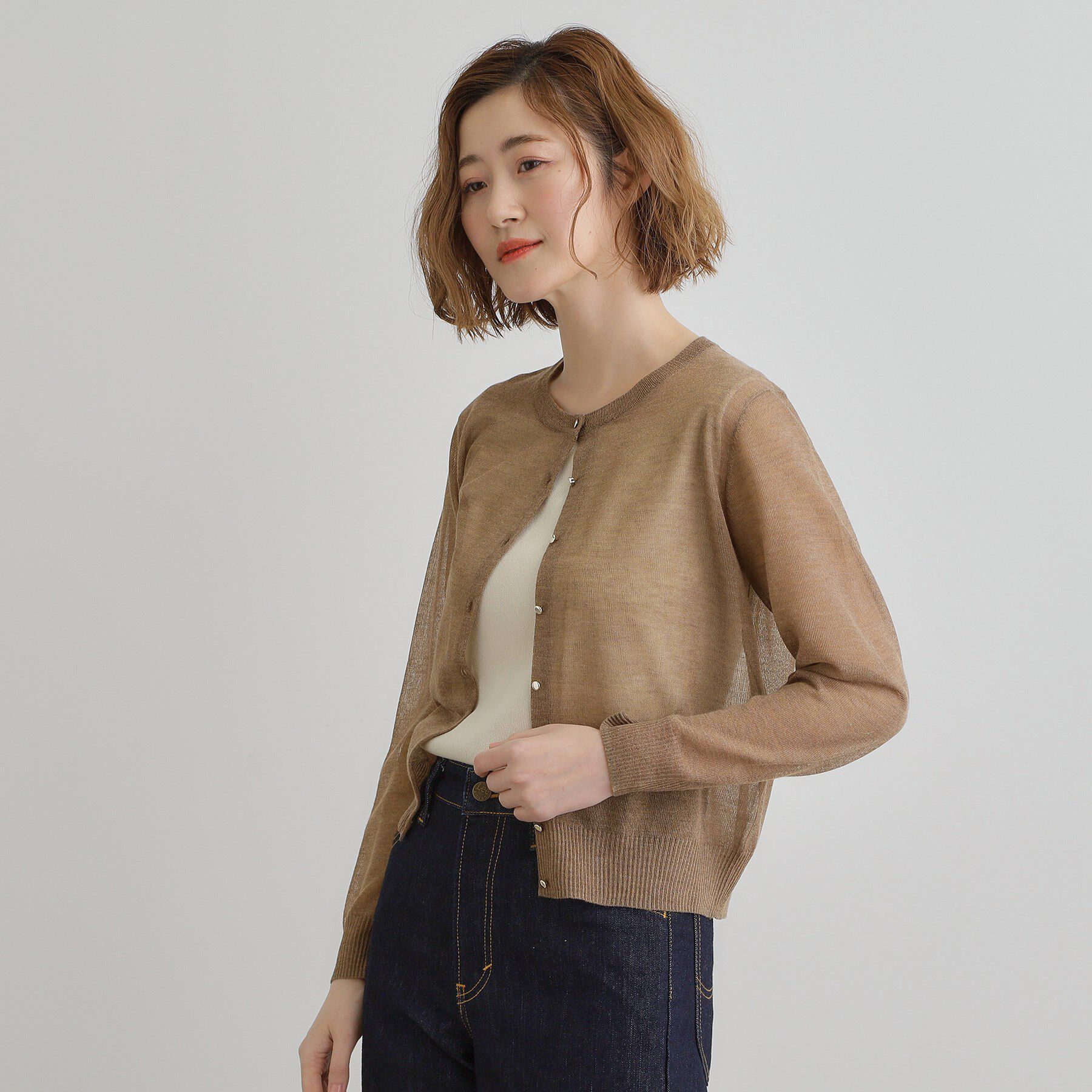 grove「【雑誌掲載】洗えるシアーカーディガン」|カーディガン|