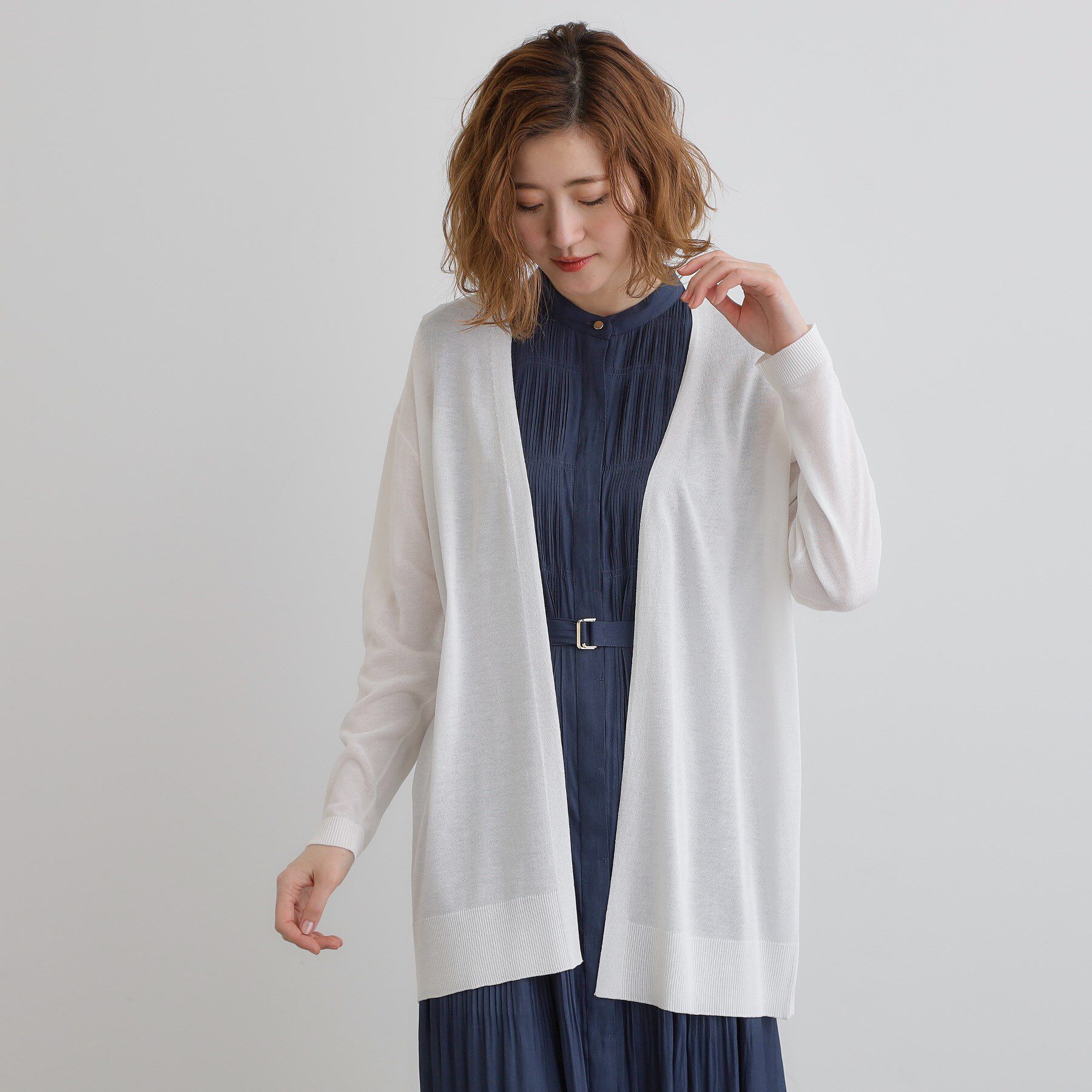 grove「【接触冷感/UVカットetc】夏に嬉しい機能付き！ベーシックロングカーディガン」|カーディガン|オフホワイト(003