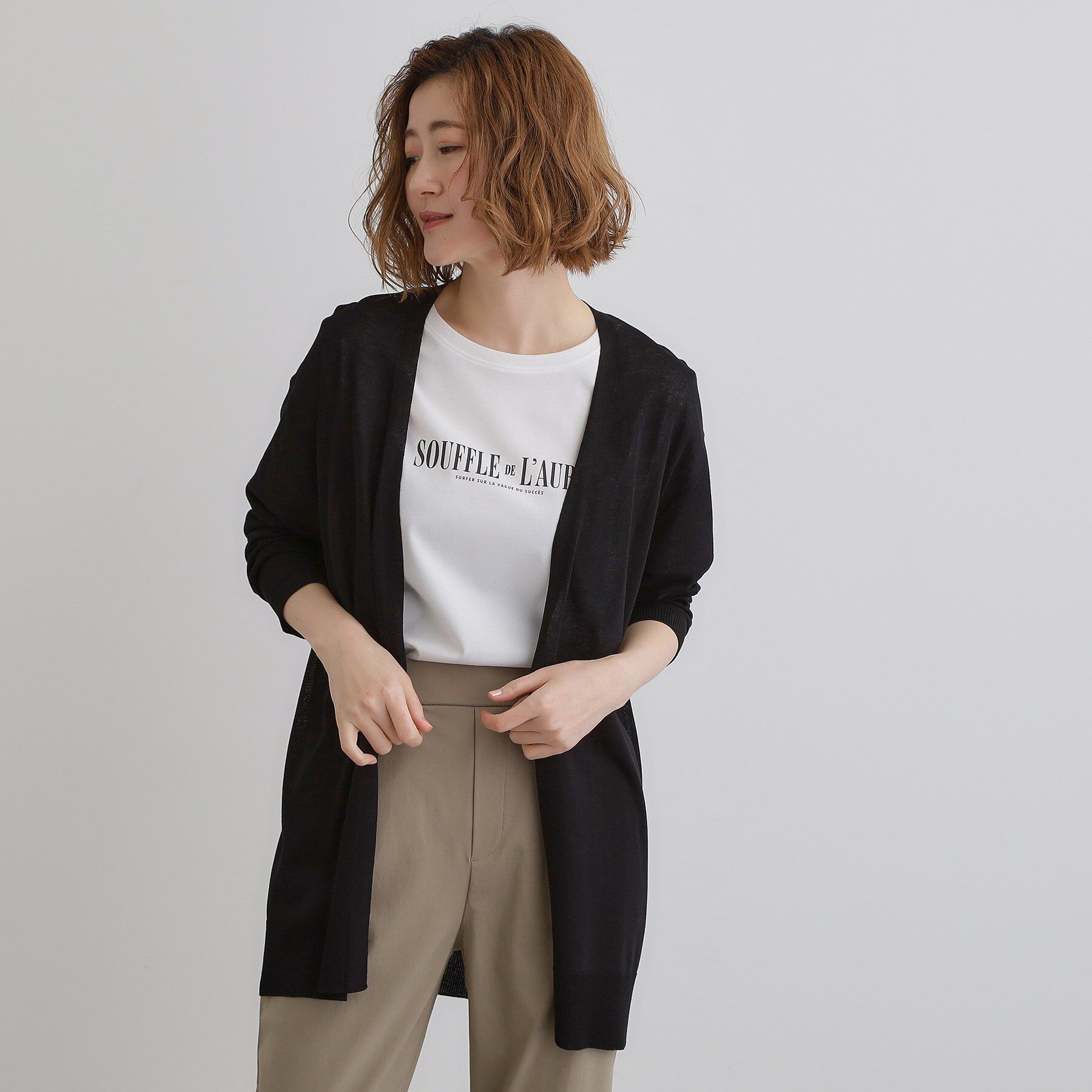 grove「【接触冷感/UVカットetc】夏に嬉しい機能付き！ベーシックロングカーディガン」|カーディガン|