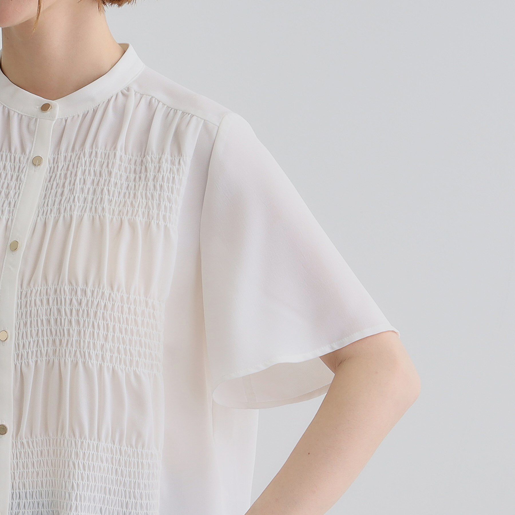 grove「大人の抜け感シアースラブシャーリングブラウス」|シャツ・ブラウス|