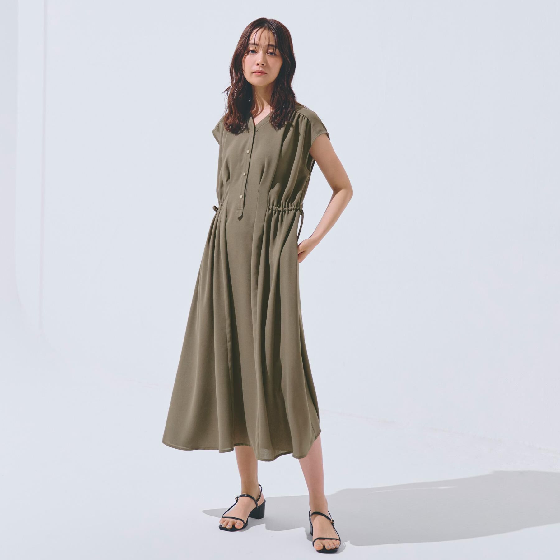 grove「【雑誌掲載】大人の抜け感、清涼サマーワンピース」|ワンピース|カーキ(027)