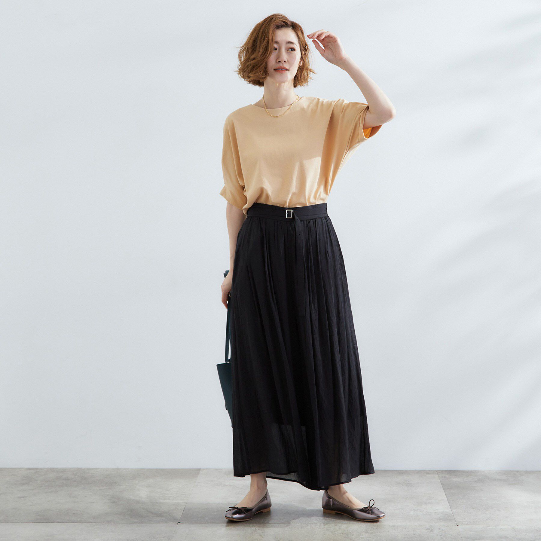 grove「【UVカット/ひんやり/二の腕カバー】タックドルマンプルオーバー」|Tシャツ・カットソー|