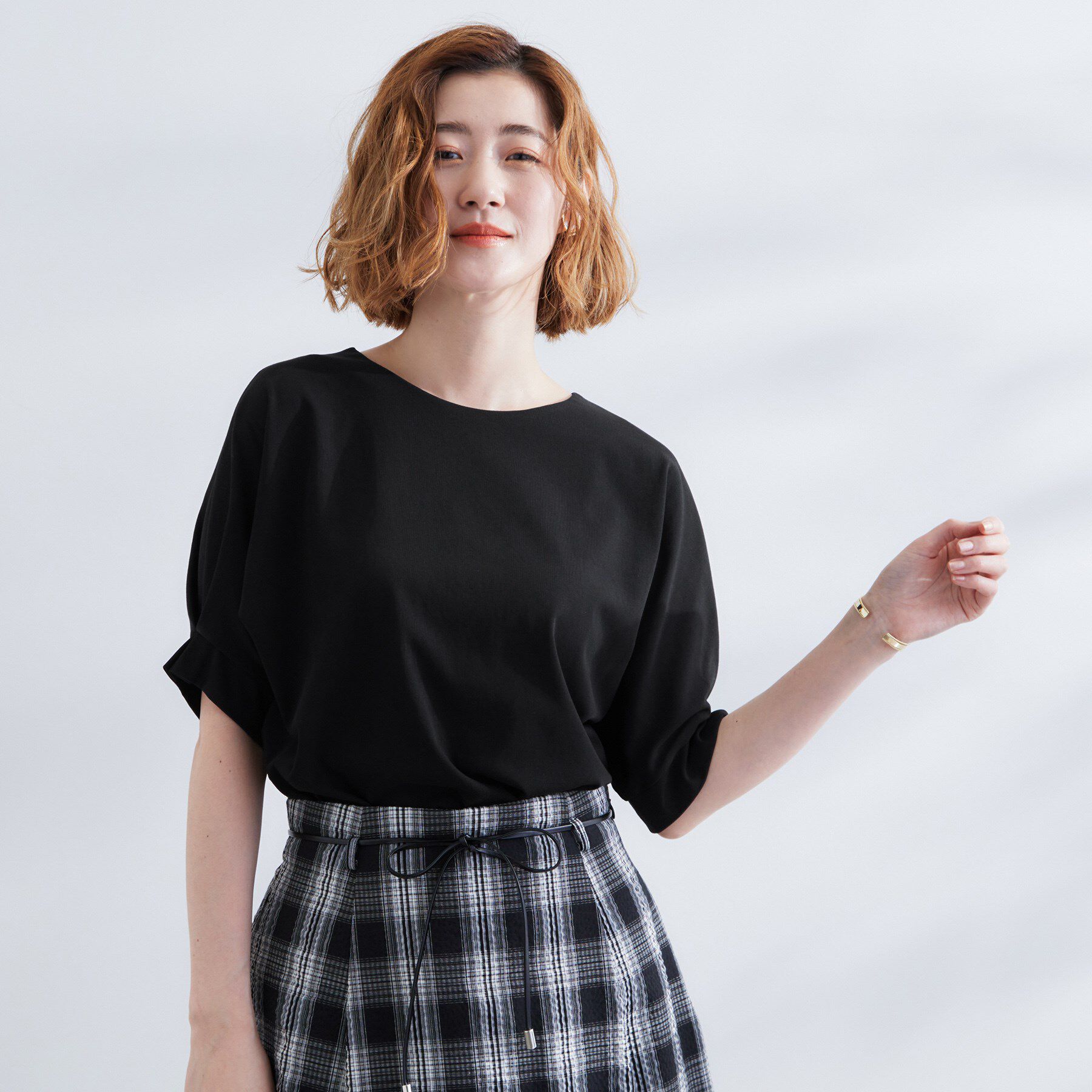 grove「【UVカット/ひんやり/二の腕カバー】タックドルマンプルオーバー」|Tシャツ・カットソー|