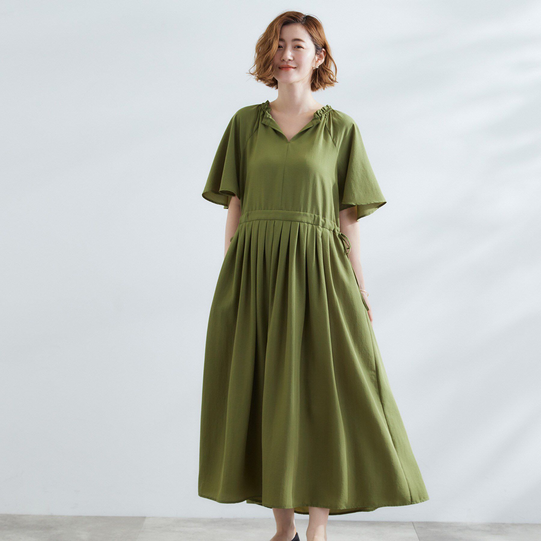 grove「【晴れの日も雨の日も】撥水エアリーフレアスリーブワンピース」|ワンピース|
