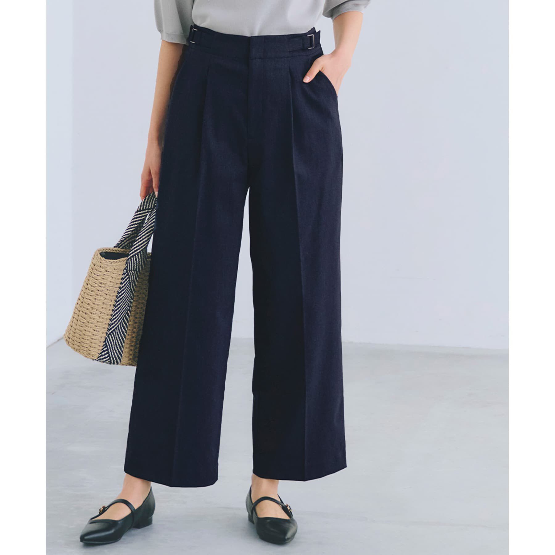 grove「【接触冷感】ハイパーストレッチワイドパンツ」|その他|ブルー(093)