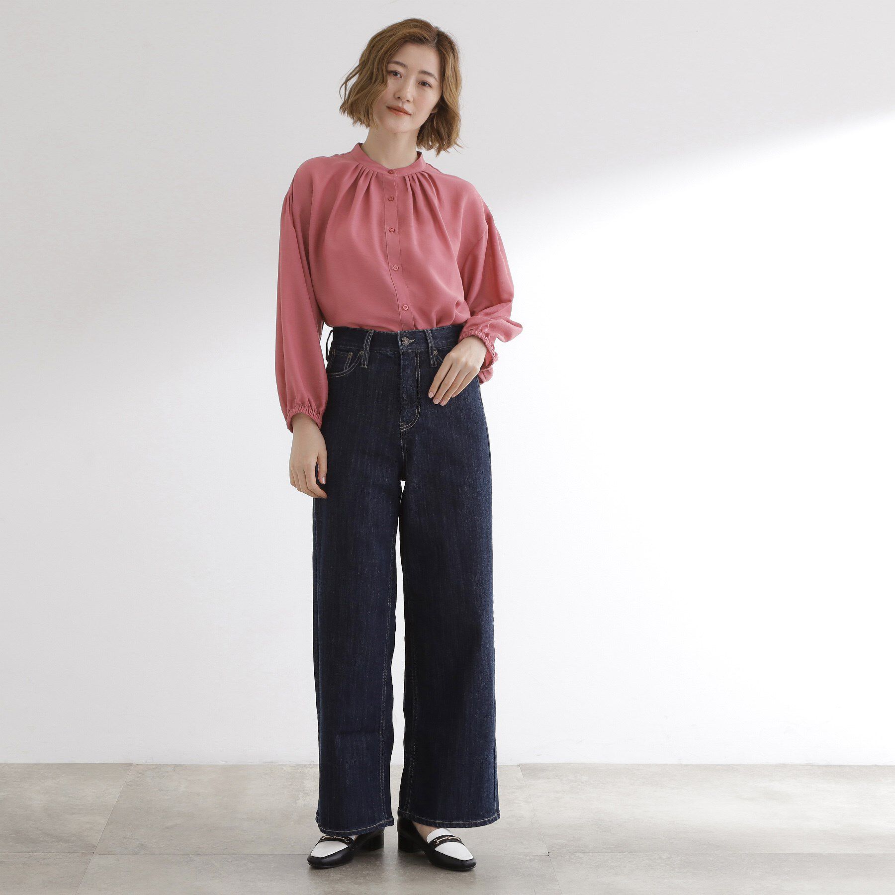 grove「【ひんやり/洗える】シアースタンドネックシャツブルゾン」|シャツ・ブラウス|