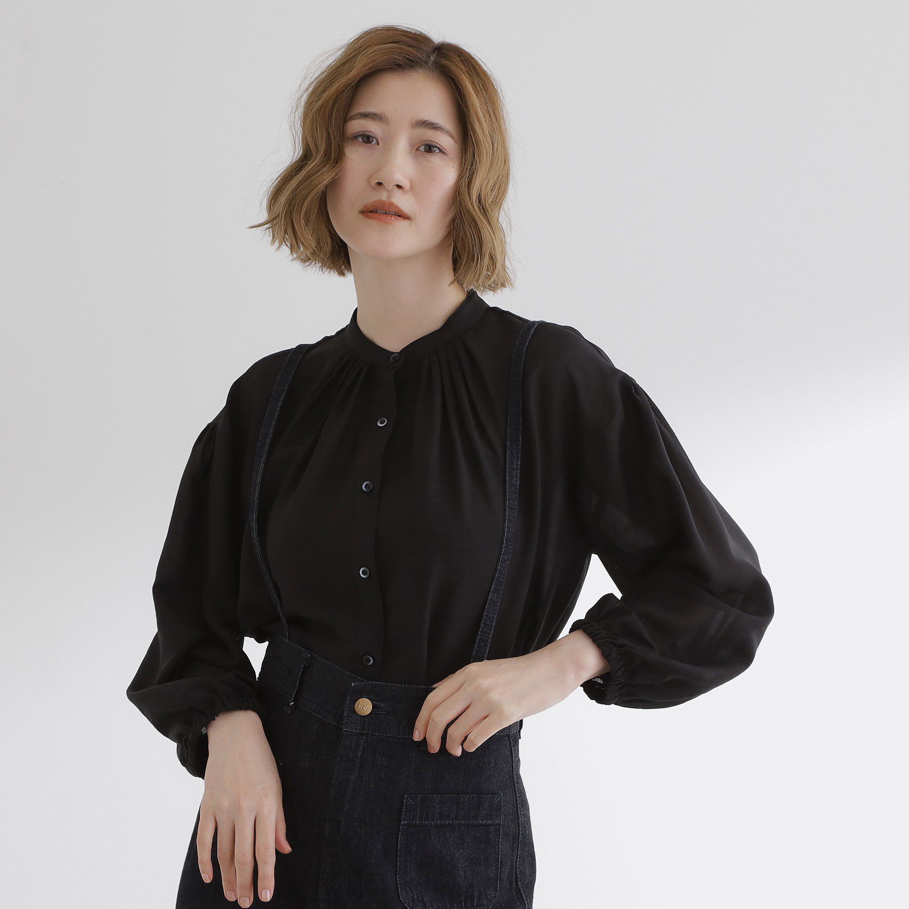 grove「【ひんやり/洗える】シアースタンドネックシャツブルゾン」|シャツ・ブラウス|