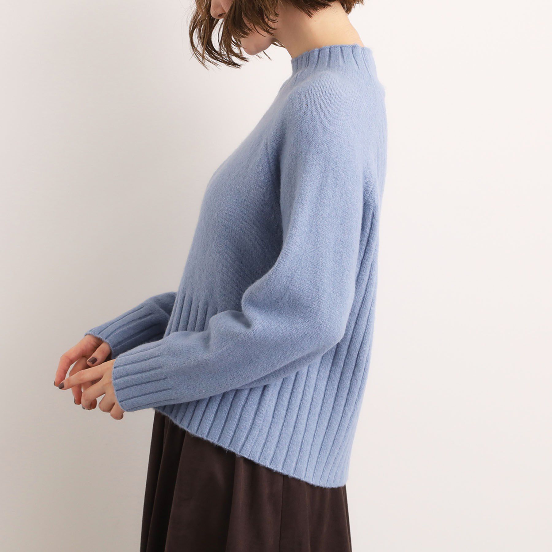 grove「【洗える】バックリブ切替ニット」|ニット・セーター|