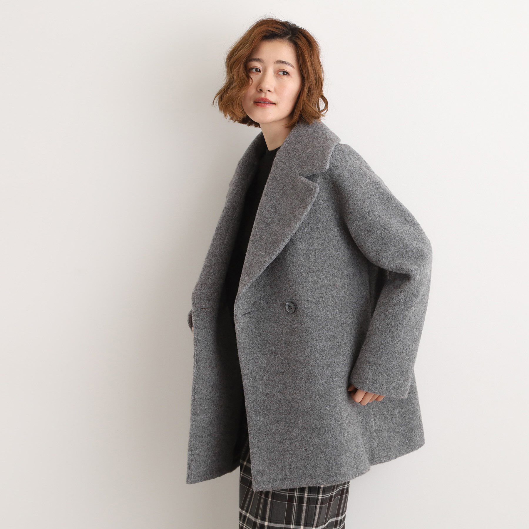 grove「ふんわりまとう、オーバーサイズテーラーコート」|チェスターコート|