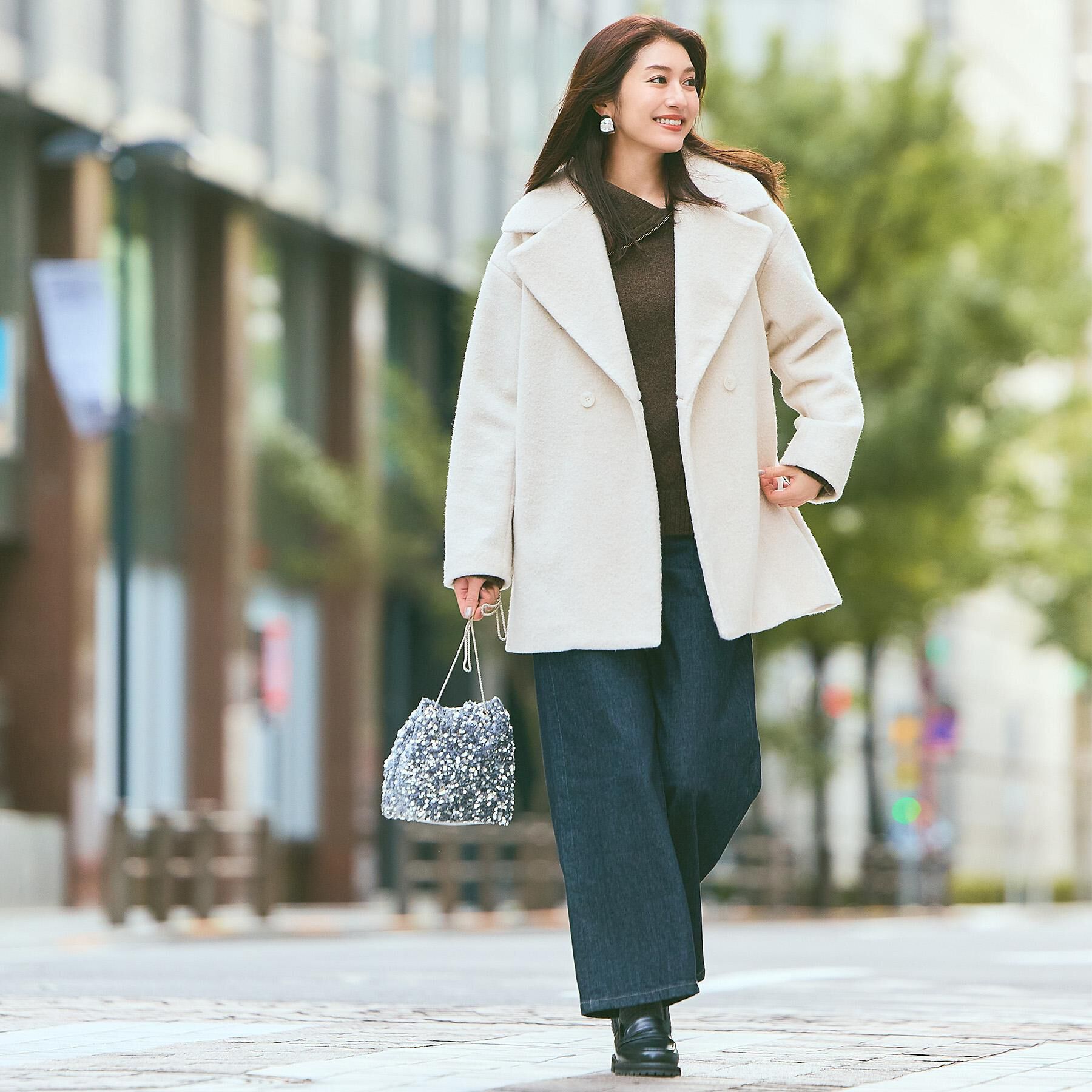 grove「ふんわりまとう、オーバーサイズテーラーコート」|チェスターコート|