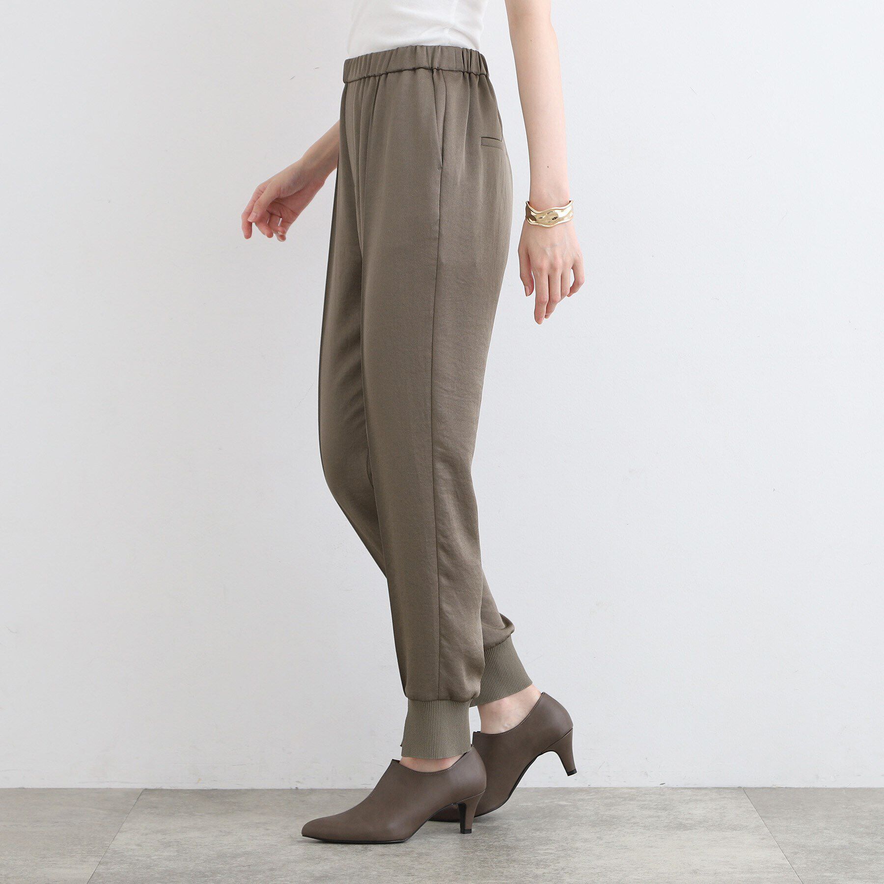 INDIVI「【こなれSETUP／洗える／サテン】ジョグパンツ」|その他|