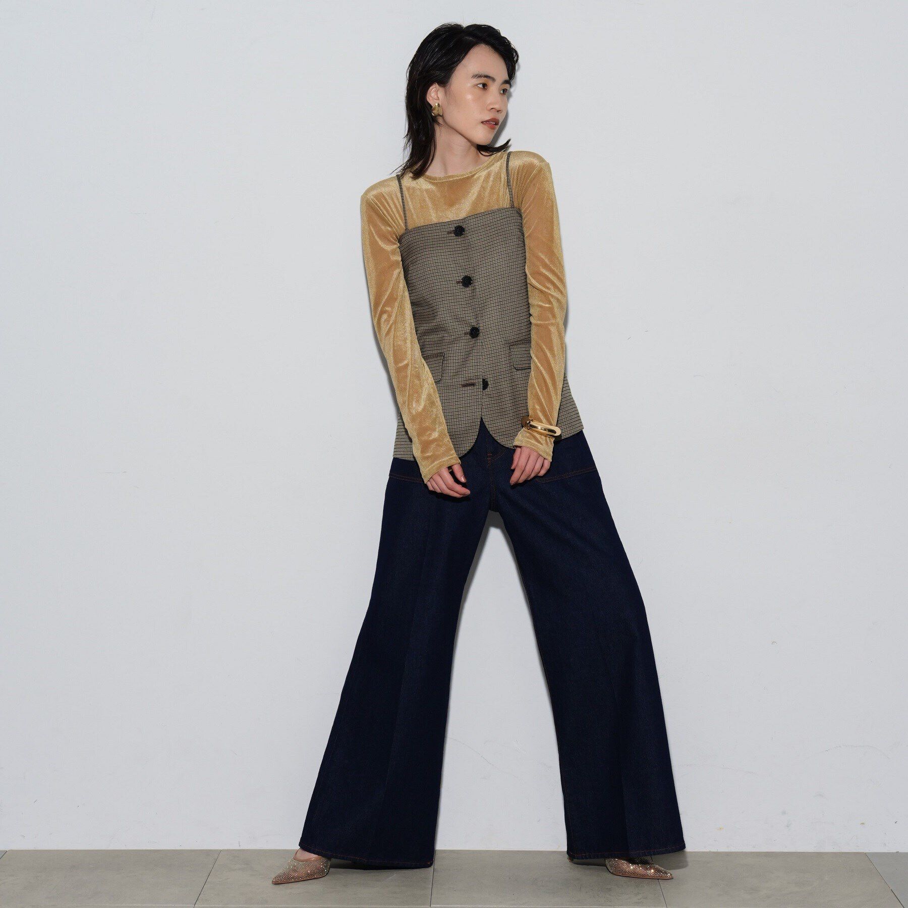 GALLEST「フレアデニムパンツ」|デニム|