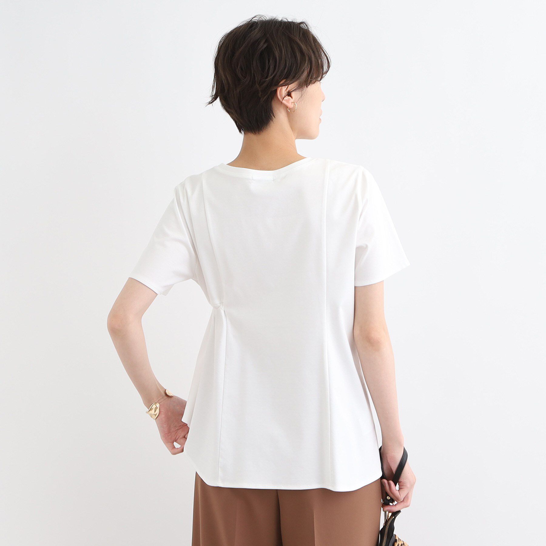 INDIVI「【洗える／トレンド】ドロストデザインTシャツ」|Tシャツ・カットソー|