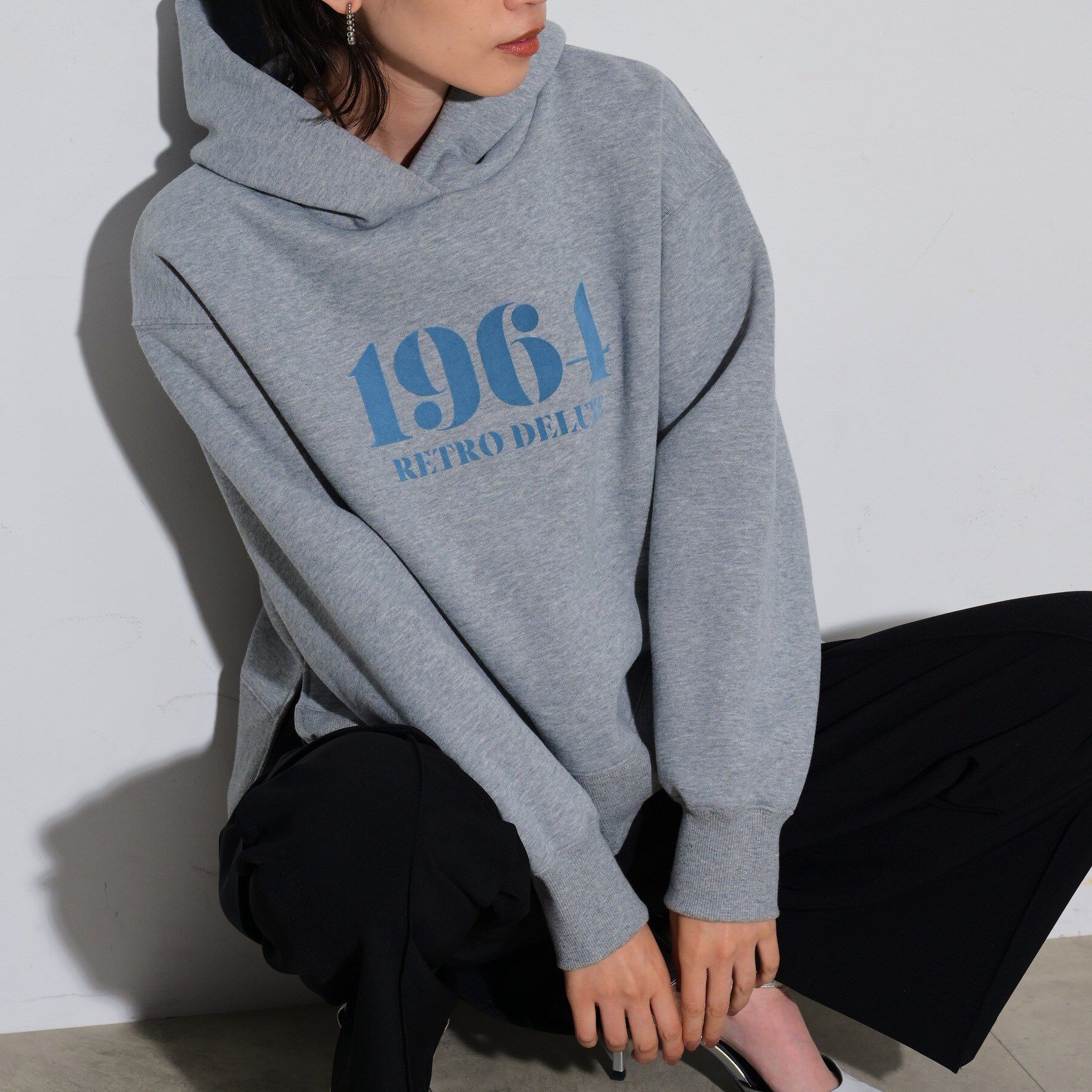 GALLEST「ロゴ裏毛フーディートップス」|パーカー|グレー(012)