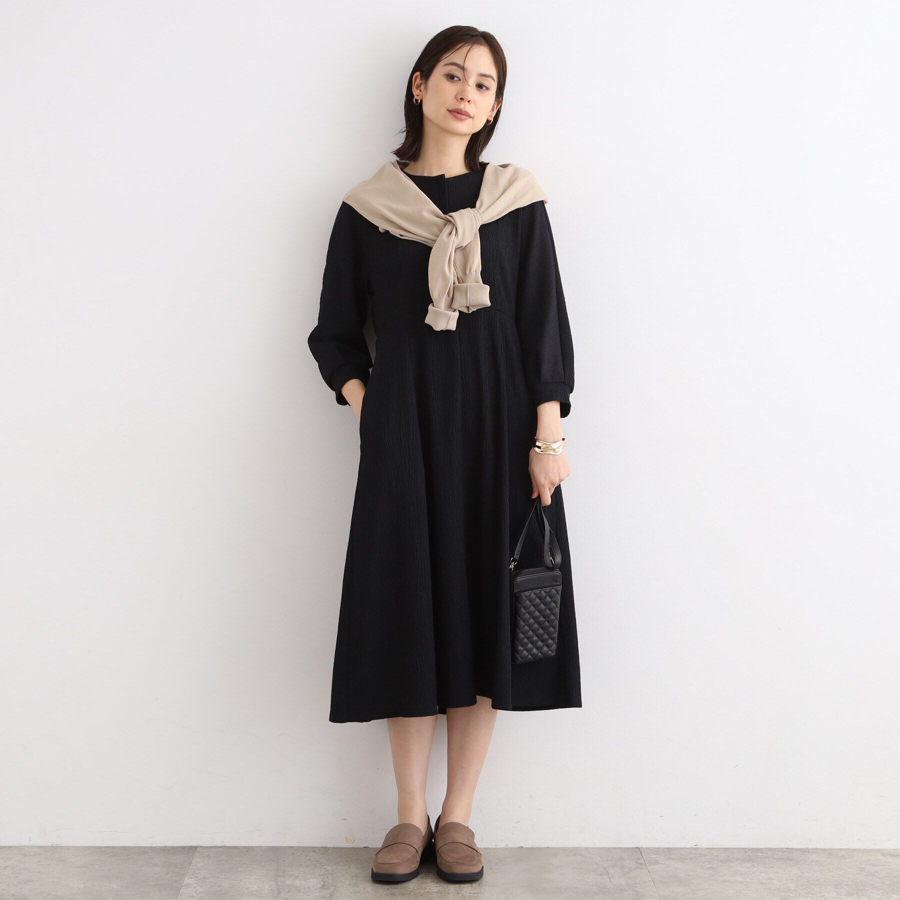 INDIVI「【洗える/UVケア/SETUP可能】ナローフレアワンピース」|ワンピース|