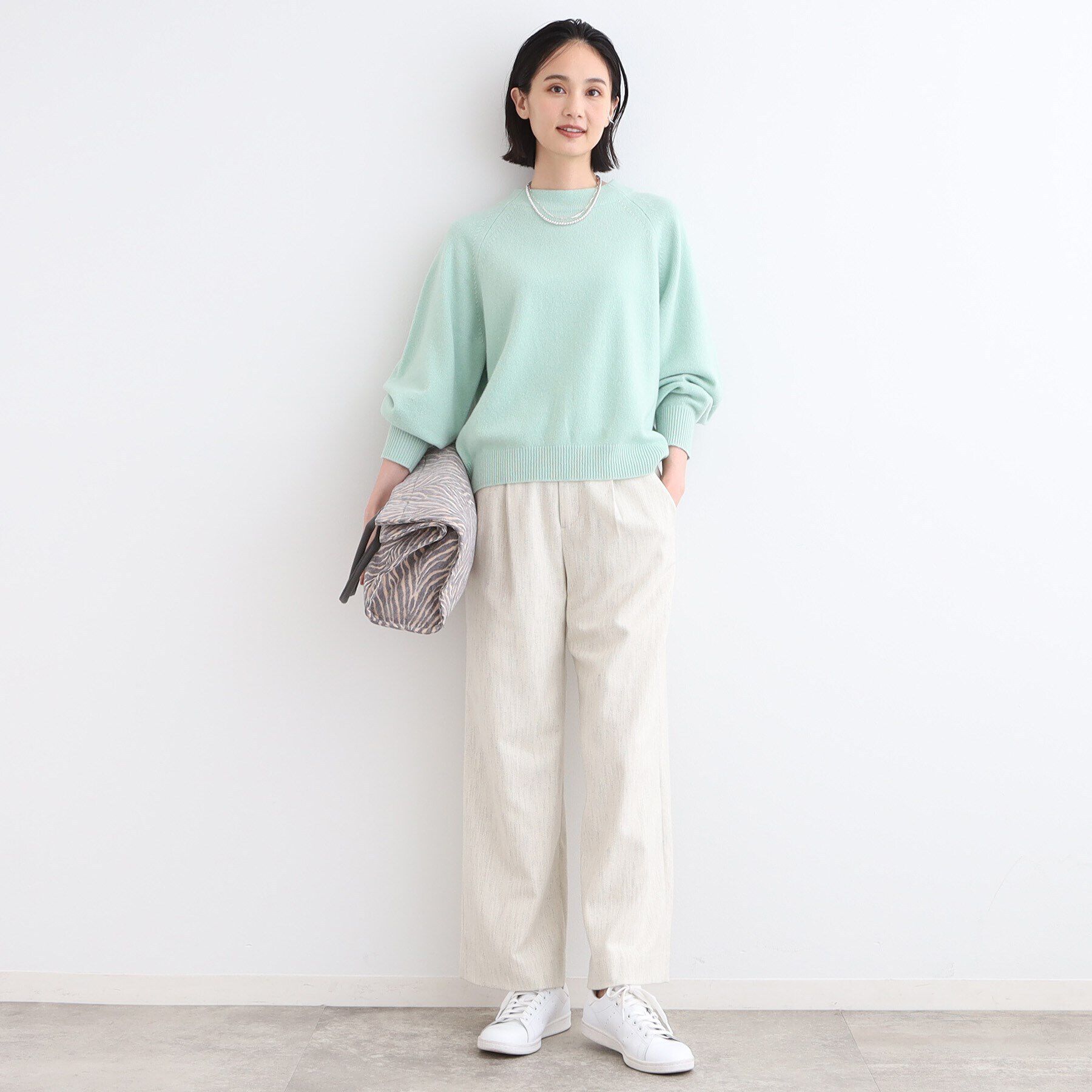 INDIVI「【カシミヤ混】ボリュームスリーブ ボトルネックニット」|ニット・セーター|