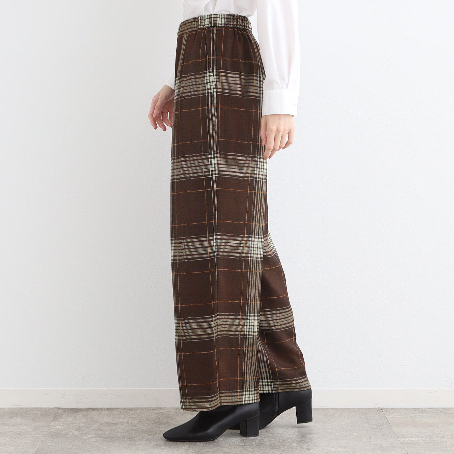 INDIVI「【洗える／ウエストゴム】グラデーションチェックパンツ」|その他|