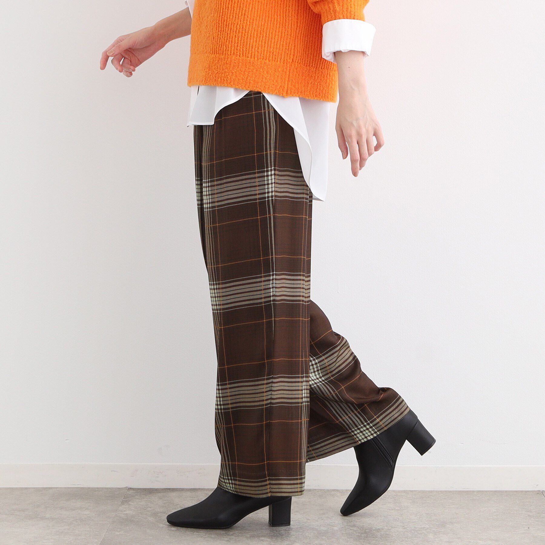 INDIVI「【洗える／ウエストゴム】グラデーションチェックパンツ」|その他|