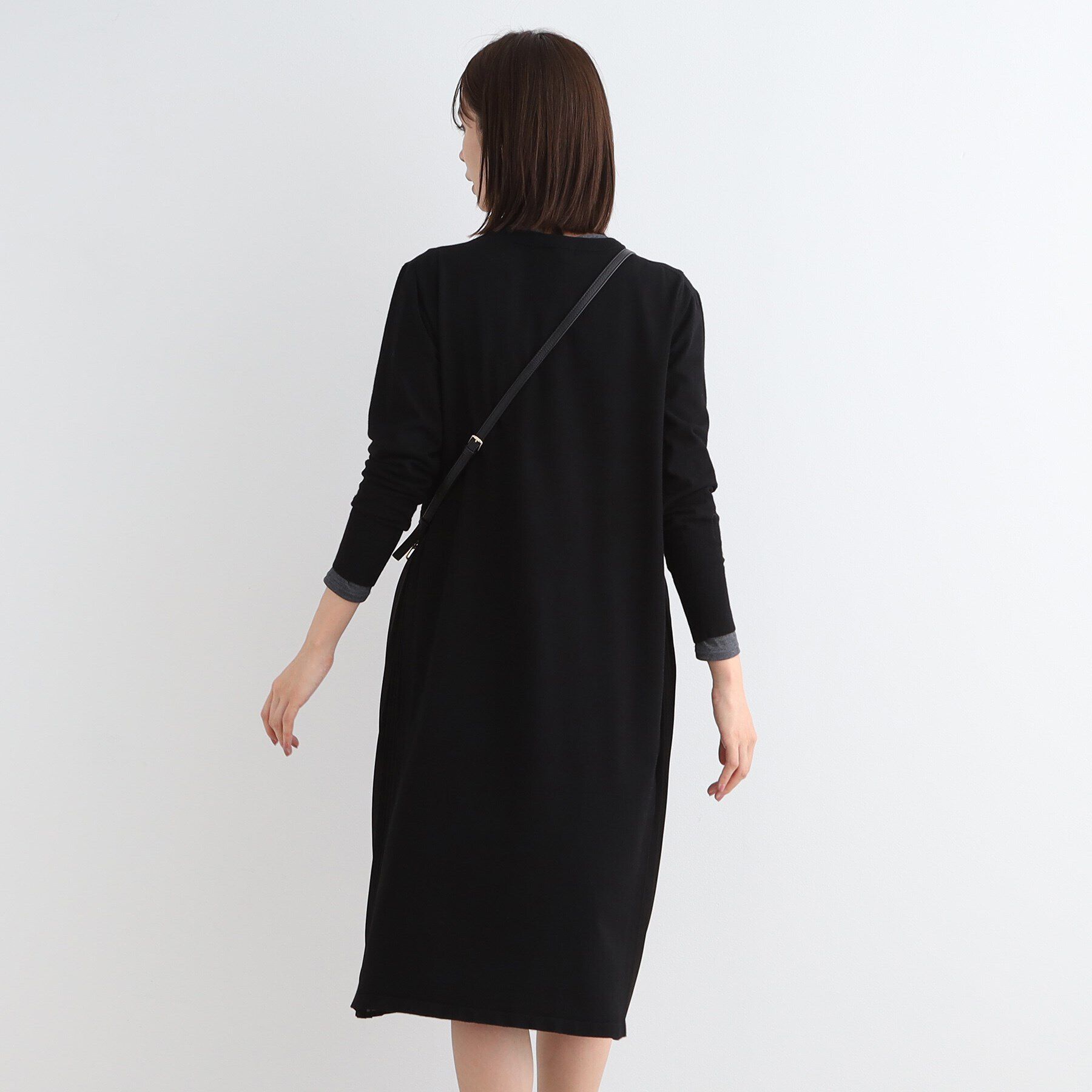 INDIVI「【洗える】サイドプリーツニットワンピース」|ワンピース|