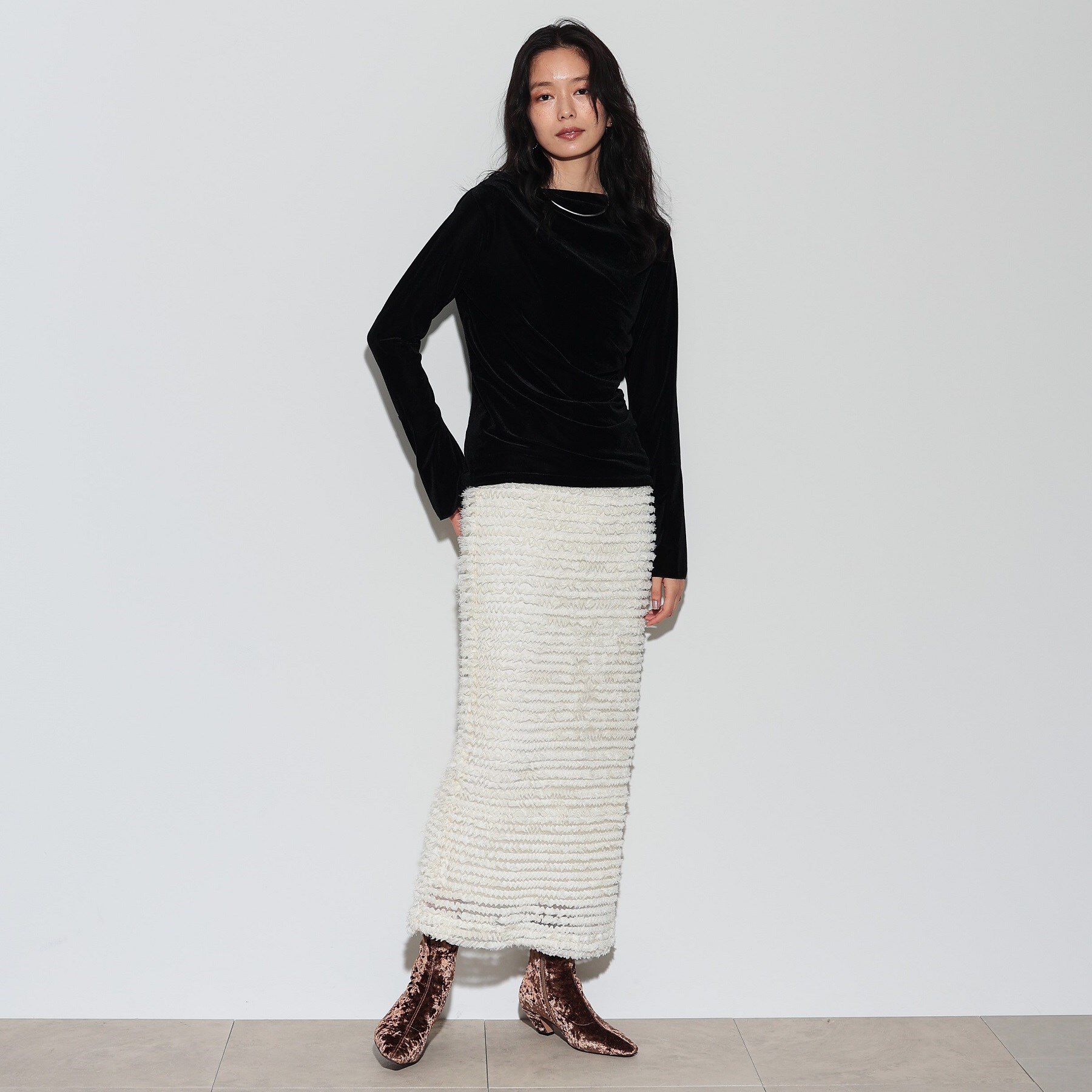 GALLEST「チュールシフォンナロースカート」|スカート|