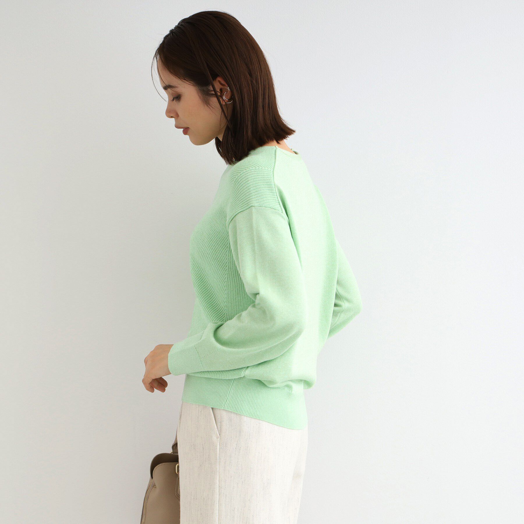 INDIVI「【洗える／日本製／ウール混】Vネックラメニット」|ニット・セーター|