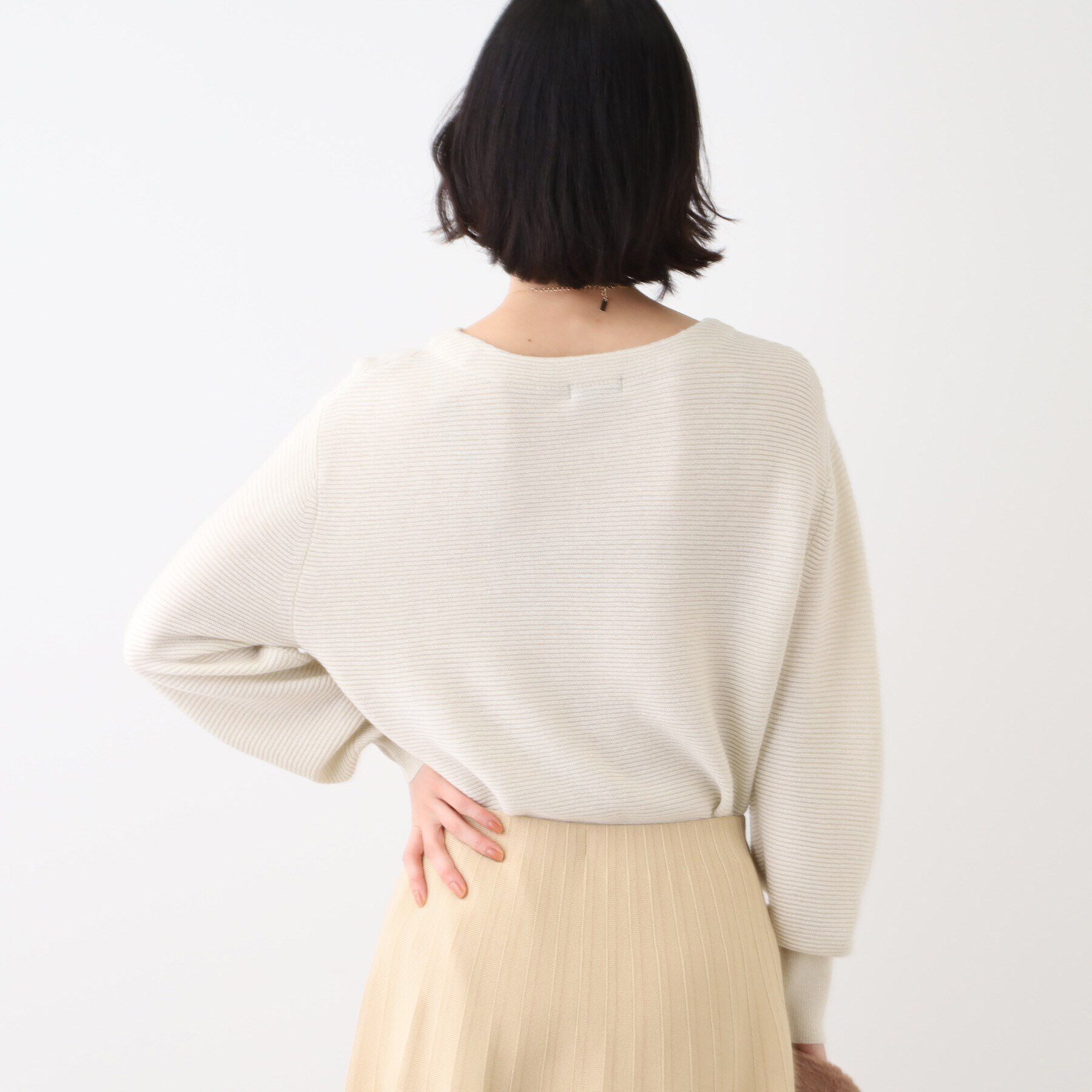 INDIVI「【カシミヤ混／洗える／ラメ】ボートネックニット」|ニット・セーター|