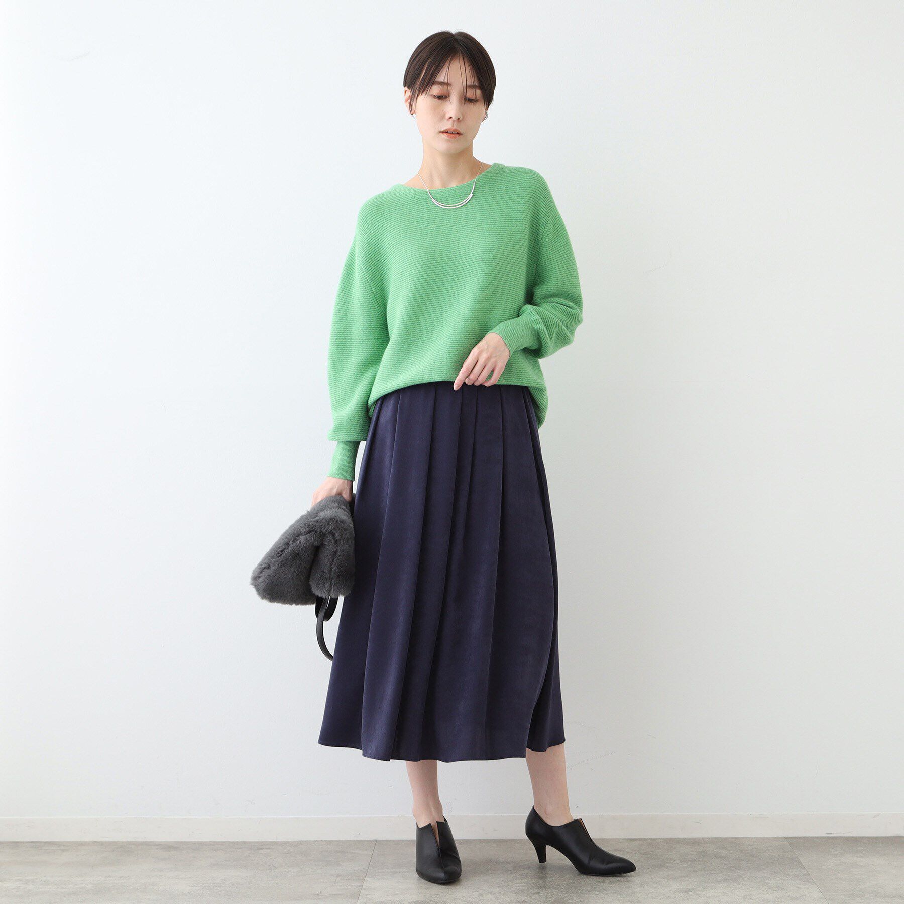 INDIVI「【カシミヤ混／洗える／ラメ】ボートネックニット」|ニット・セーター|