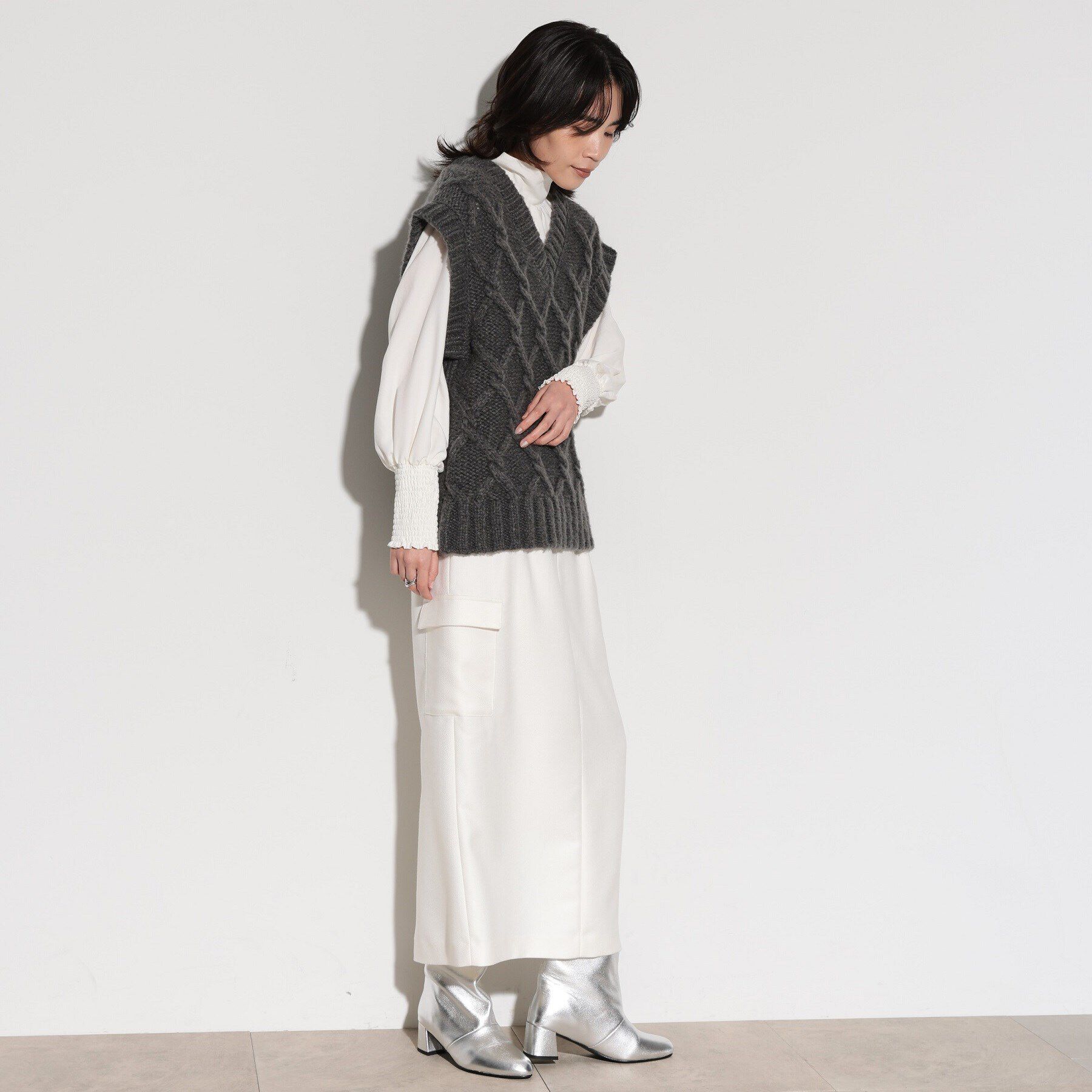 GALLEST「ケーブルニットベスト」|ベスト・ジレ|