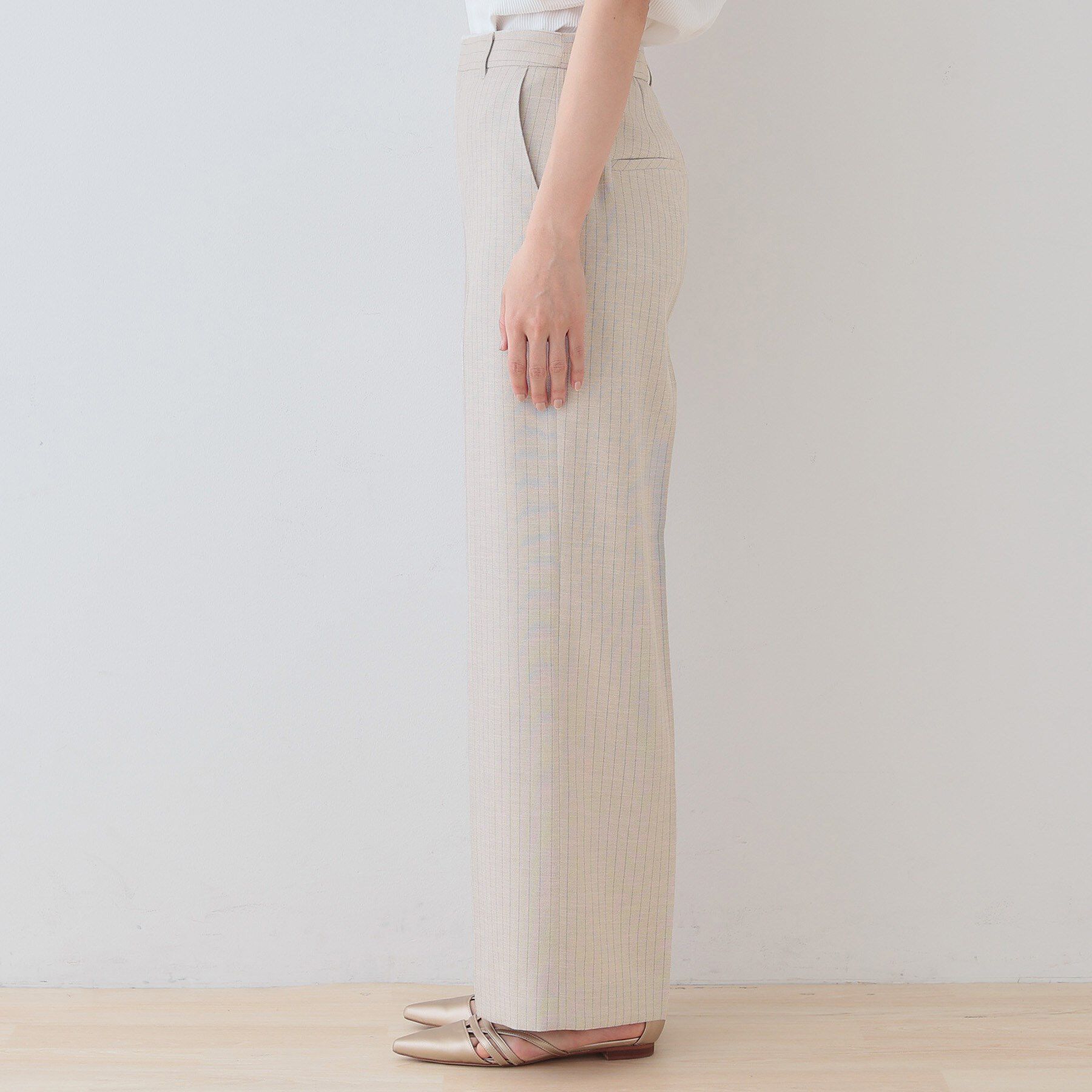 INDIVI「【こなれSETUP】リネンライクワイドパンツ」|その他|