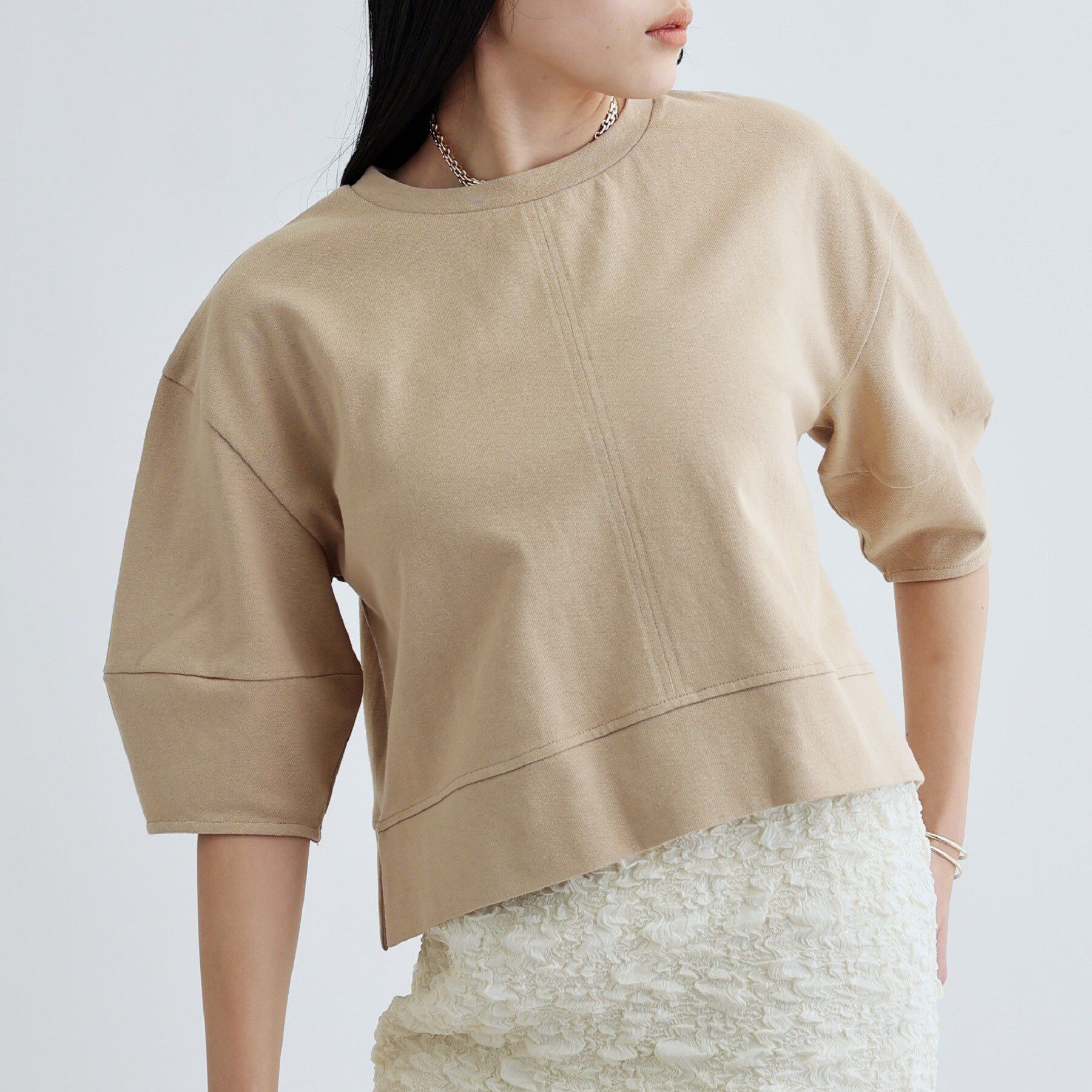 GALLEST「【再入荷】フォルムスリーブカットソー」|Tシャツ・カットソー|ライトベージュ(05