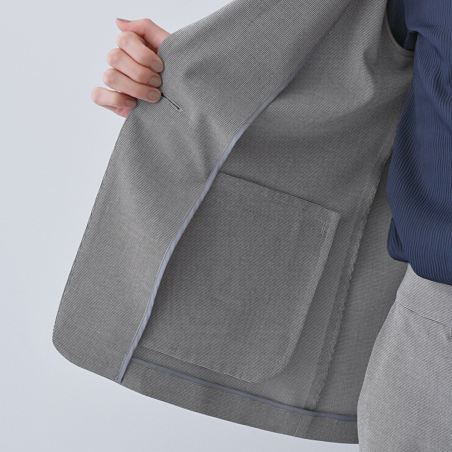 INDIVI「【洗える／夏スーツ】ミニ千鳥柄テーラードカラージャケット」|テーラードジャケット|