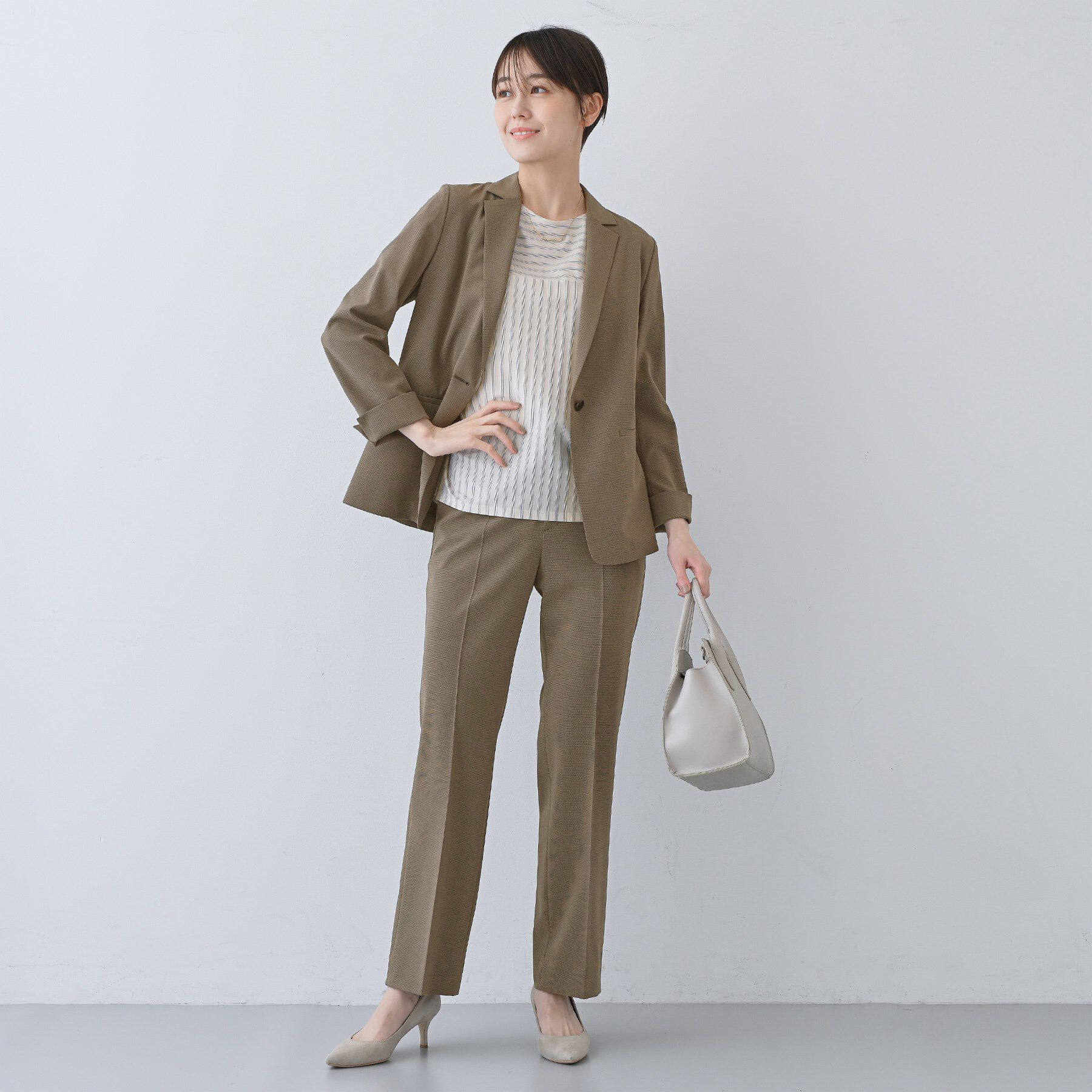 INDIVI「【洗える／夏スーツ】ミニ千鳥柄ストレートパンツ」|その他|