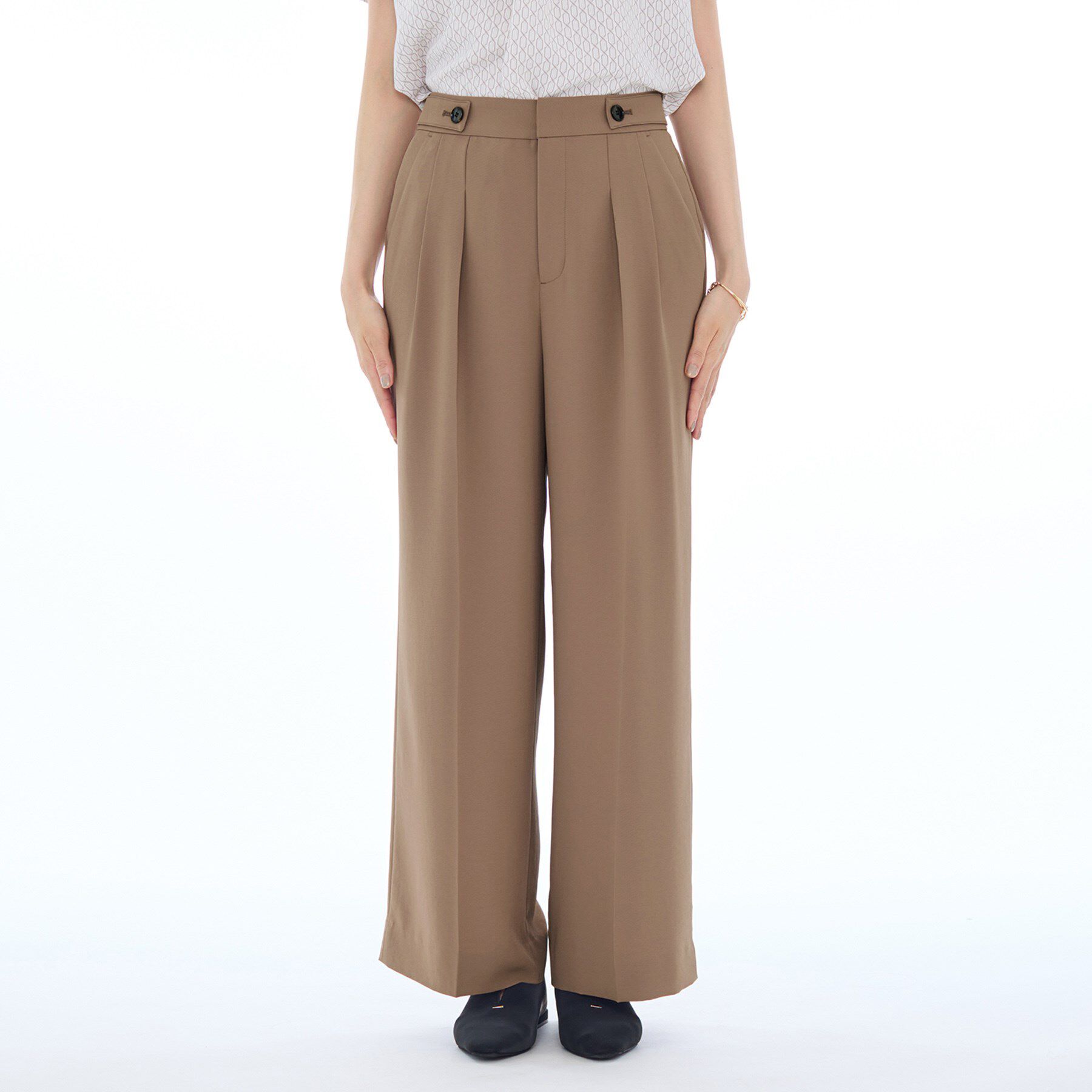 INDIVI「【着心地抜群！】タックワイドパンツ」|その他|