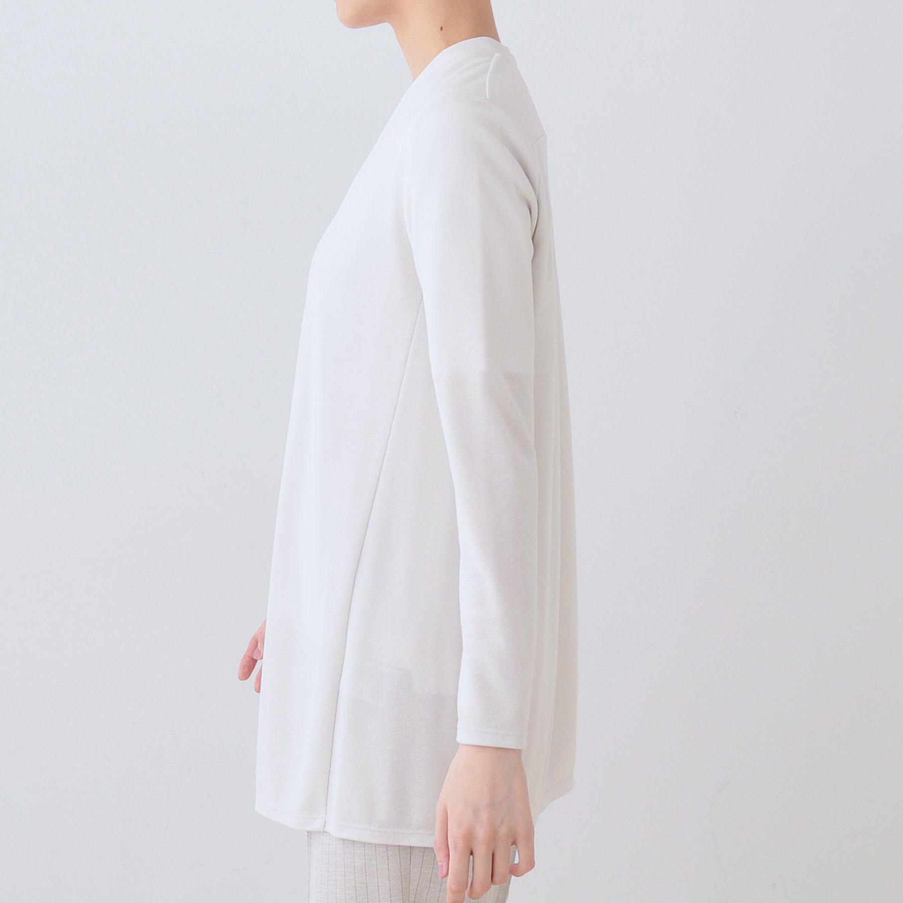 INDIVI「【洗える】着流しジャージカーディガン」|カーディガン|