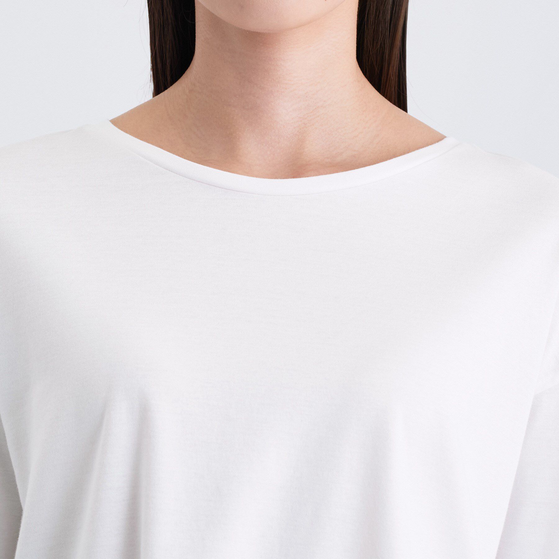 INDIVI「【コットン】シャツ切り替えカットソー」|Tシャツ・カットソー|