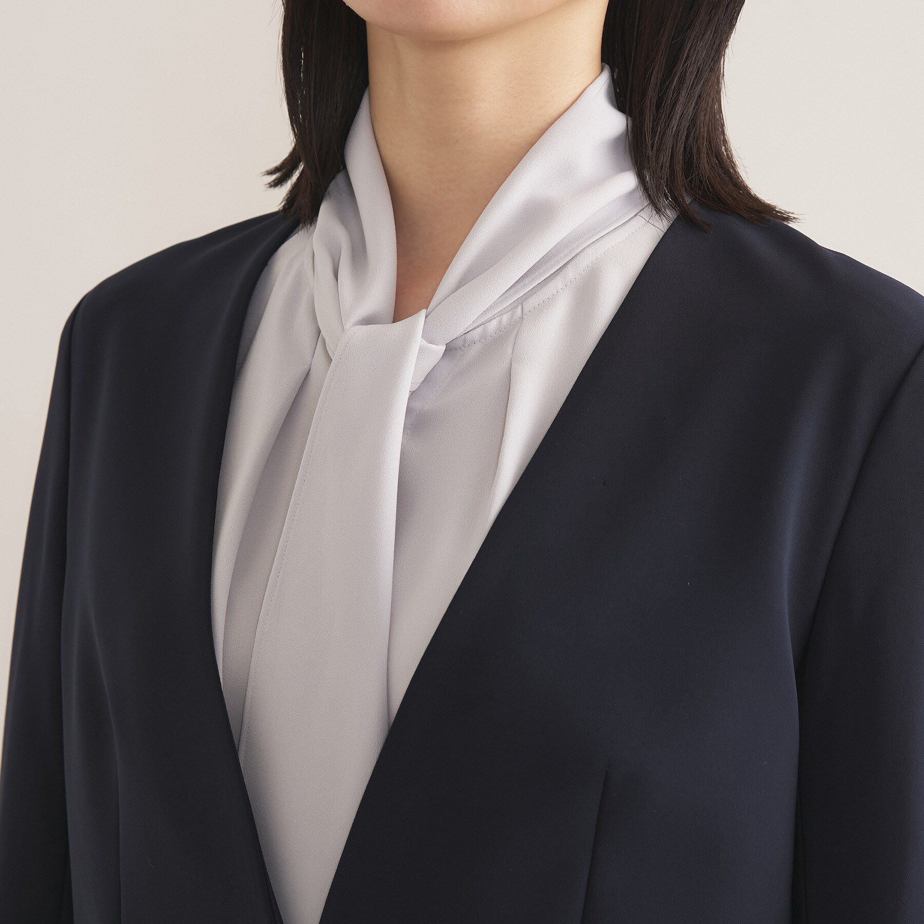 INDIVI「【通勤スーツ／洗える】ストレッチカラーレスジャケット」|スーツ|