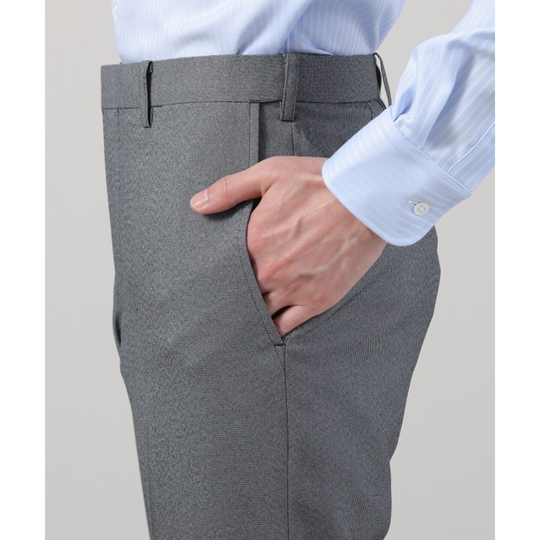 TAKEO KIKUCHI「【ONOFF/セットアップ対応】メランジ シャークスキン ストレッチ パンツ」|スーツ|