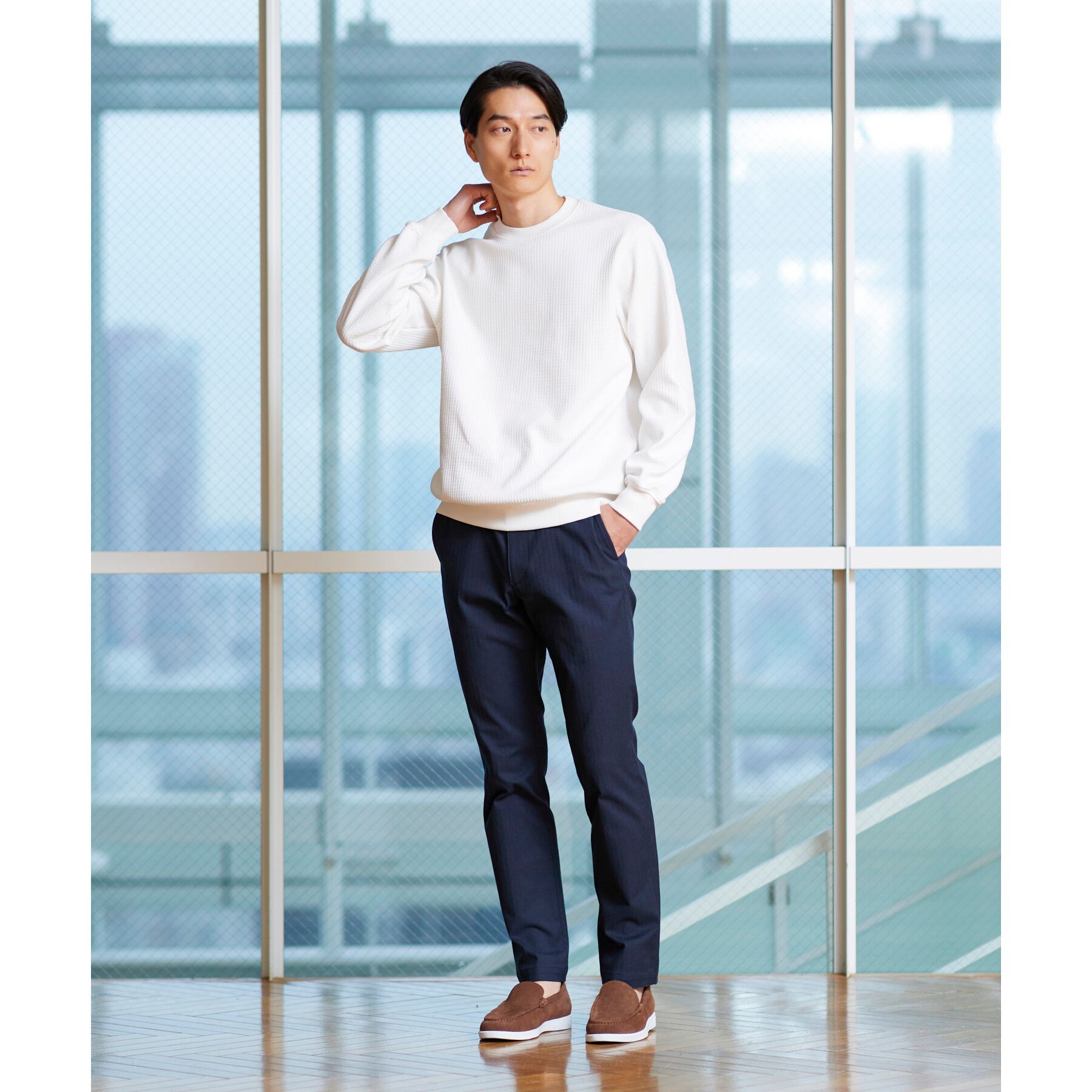 TAKEO KIKUCHI「【Made in JAPAN】播州織 ヘリンボン ストレート パンツ」|その他|